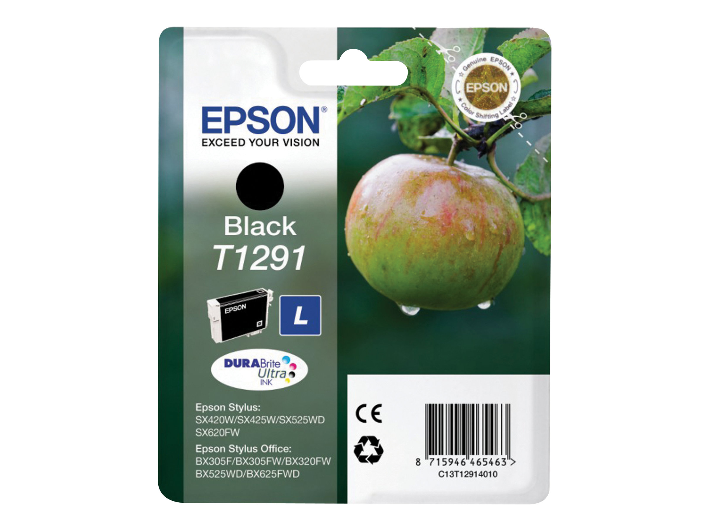 Epson T1291 DURABrite Ultra high-capacity tindikassett, must, 11.2 ml