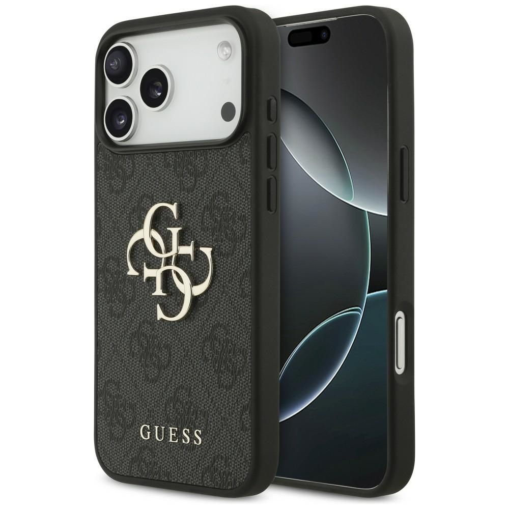 Guess PU 4G Metal Logo ümbris Apple iPhone 18 Pro Max telefonile, hall
