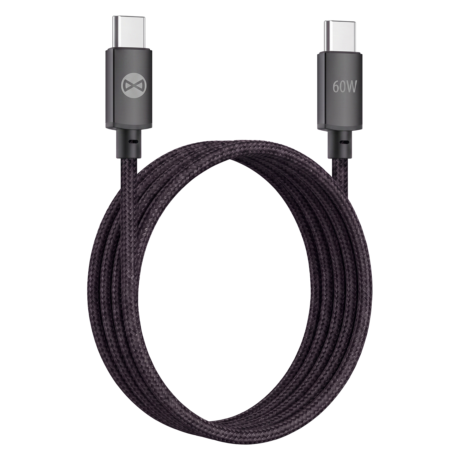 Forever Vibe kaabel USB-C - USB-C 1,0 m 60W tumehall
