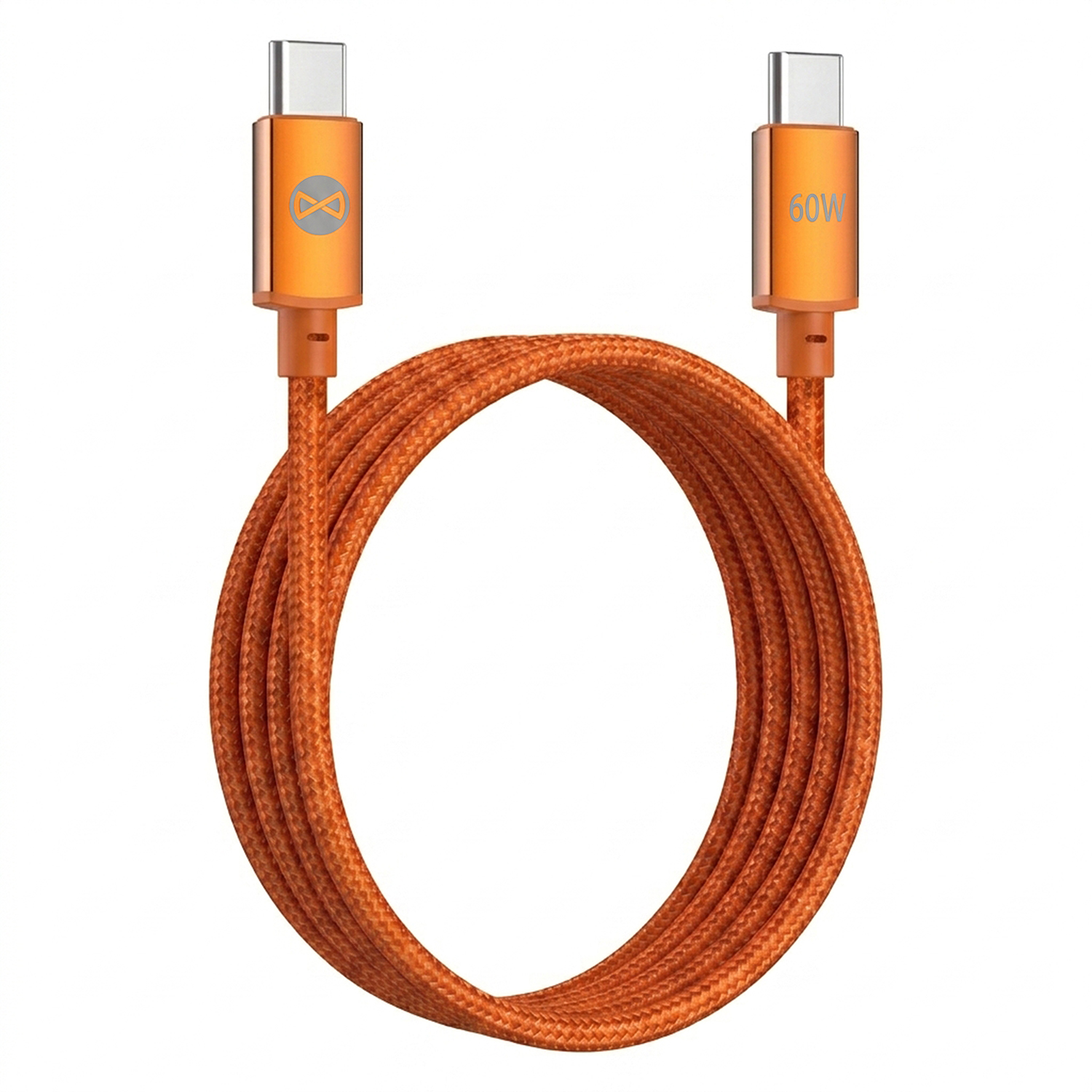 Forever Saffron kaabel USB-C - USB-C 1,0 m 60W oranž