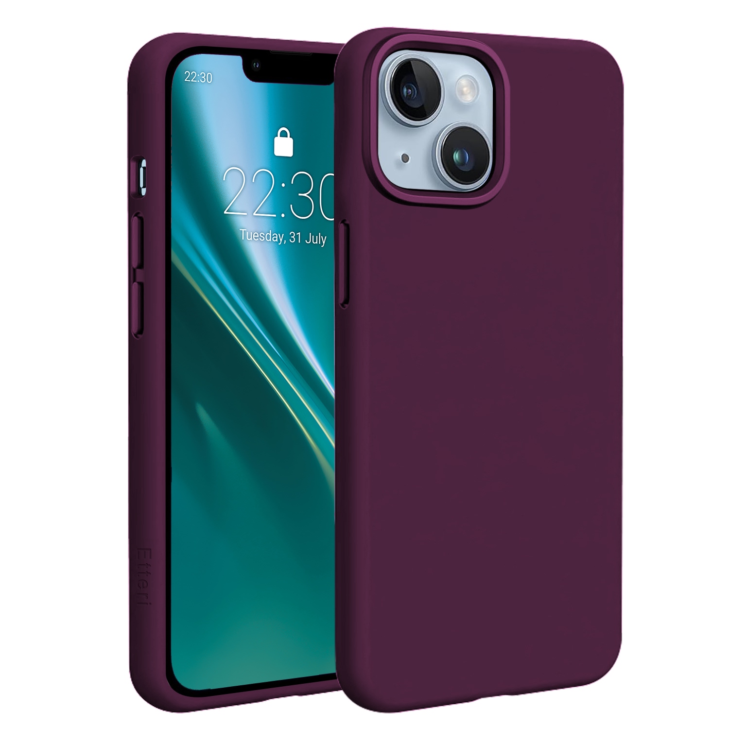 Etteri Silicone Mag ümbris iPhone 14 6,1 tolli jaoks, tume kirsipunane