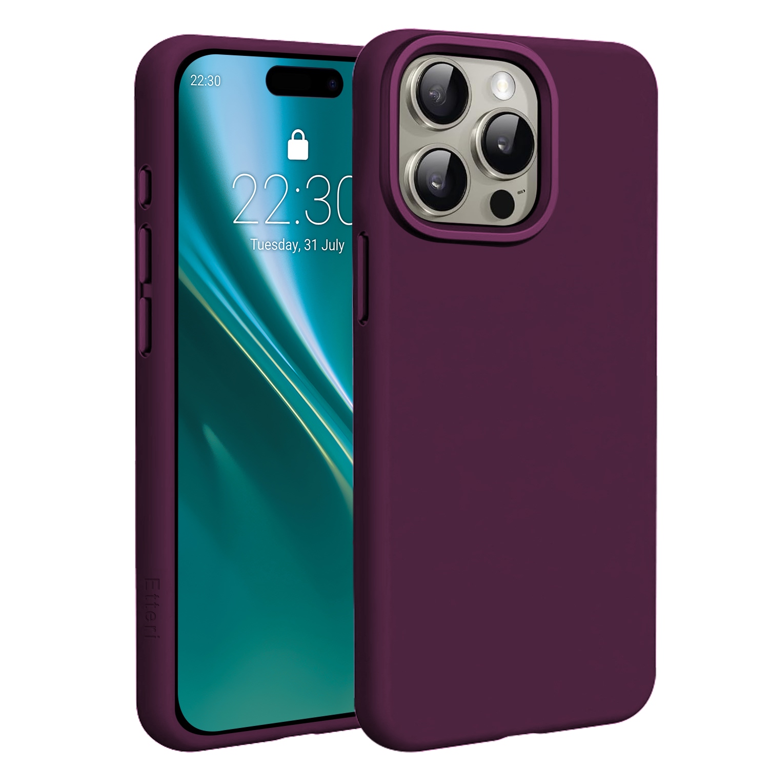 Etteri Silicone Mag ümbris iPhone 15 Pro 6,1 tolli jaoks, tume kirsipunane