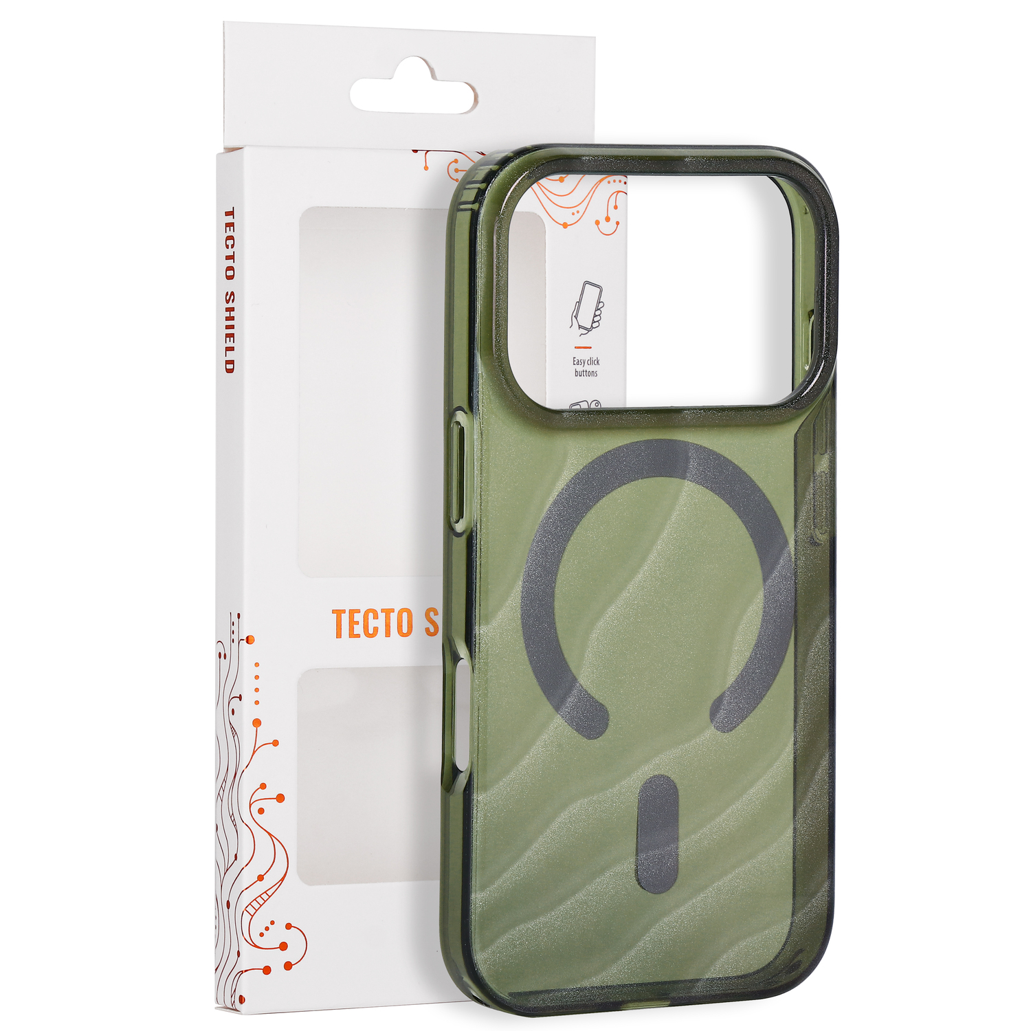 Tecto Shield Desert Mag ümbris mudelile iPhone 17 Pro 6,3" / iPhone 18 Pro 6,3", tume oliivroheline