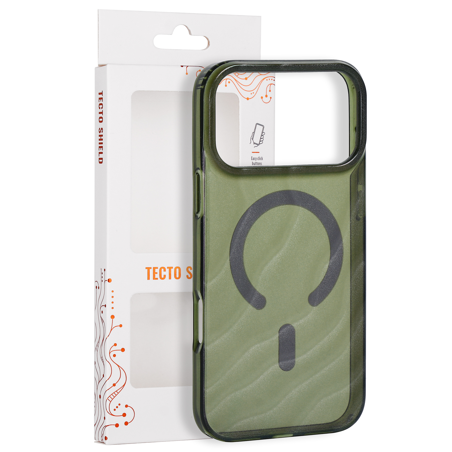Tecto Shield Desert Mag ümbris mudelile iPhone 17 Pro Max 6,9" / iPhone 18 Pro Max 6,9", tume oliivroheline
