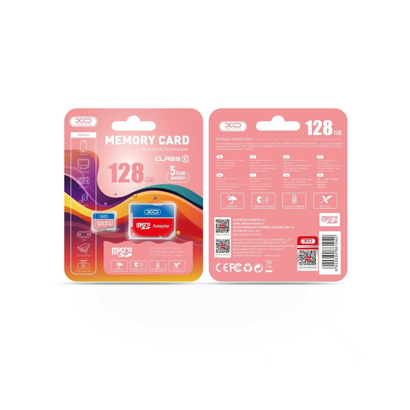 XO mälukaart 128GB microSDXC klass 10 + adapter