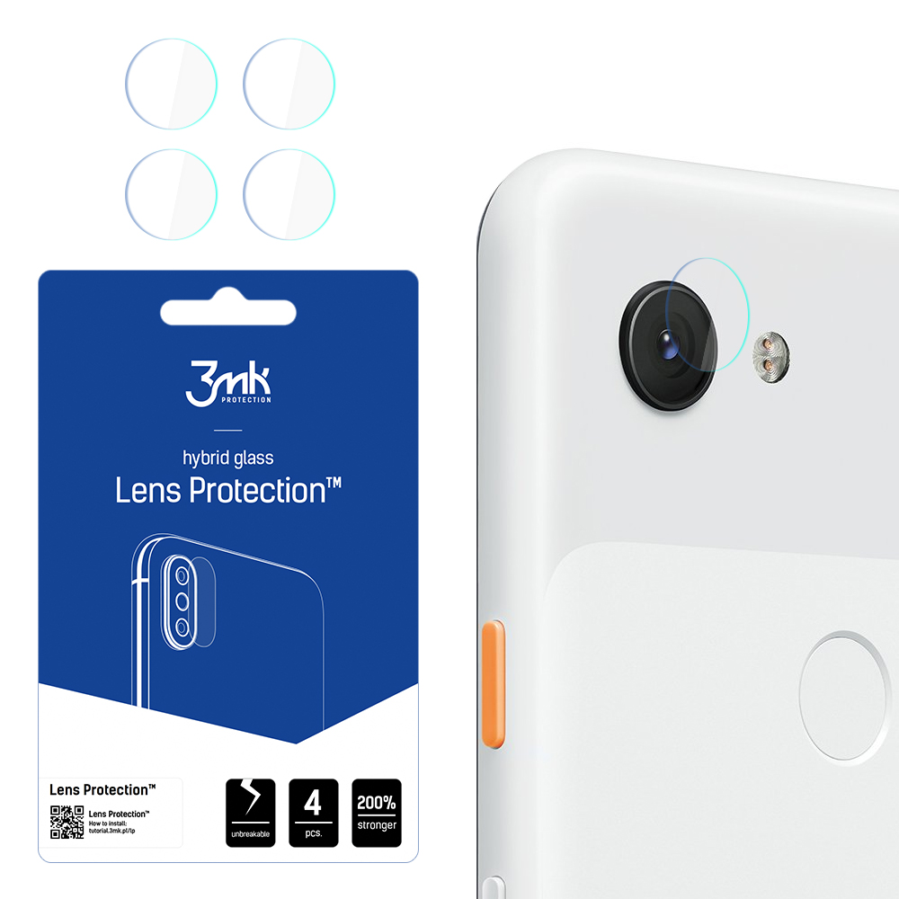 Hübriidklaas 3MK Hübriidklaas kaamera GOOGLE PIXEL 3A kaamerale 4 tk.