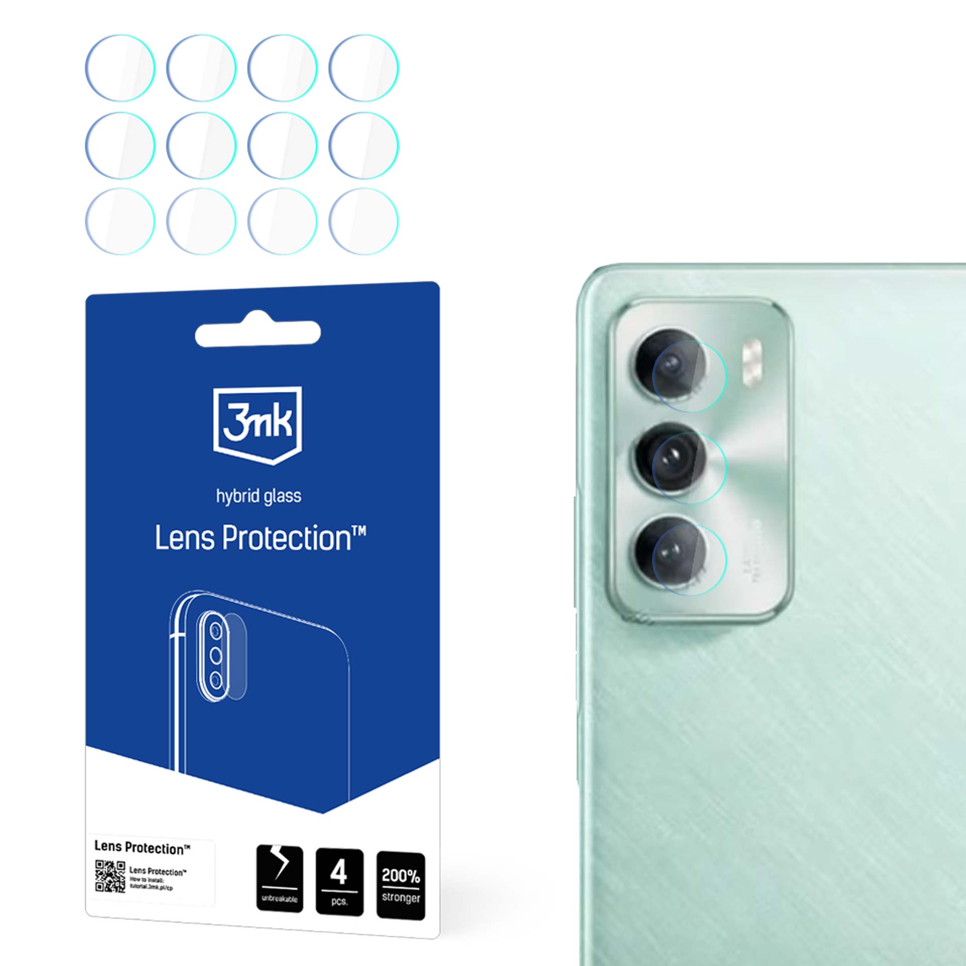 Camera Cover 3mk Lens Protection jaoks Oppo Reno 12