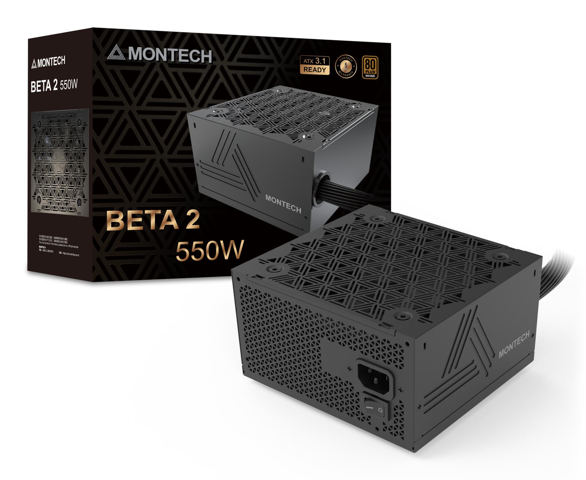 Montech Beta 2 BETA2550W ATX arvuti toiteplokk, 550 W, 100–240 V