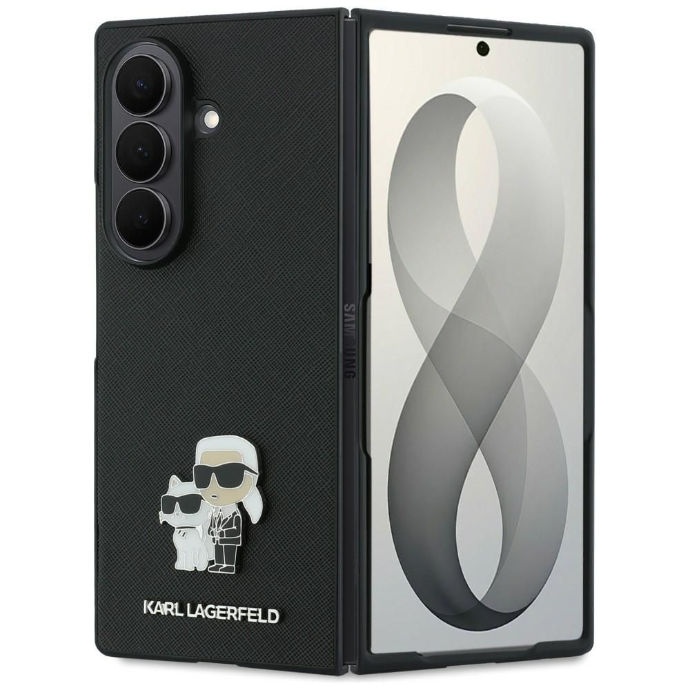 Must Karl Lagerfeld Saffiano Karl & Choupette Pin ümbris Samsung Galaxy Z Fold8 Ultra telefonile