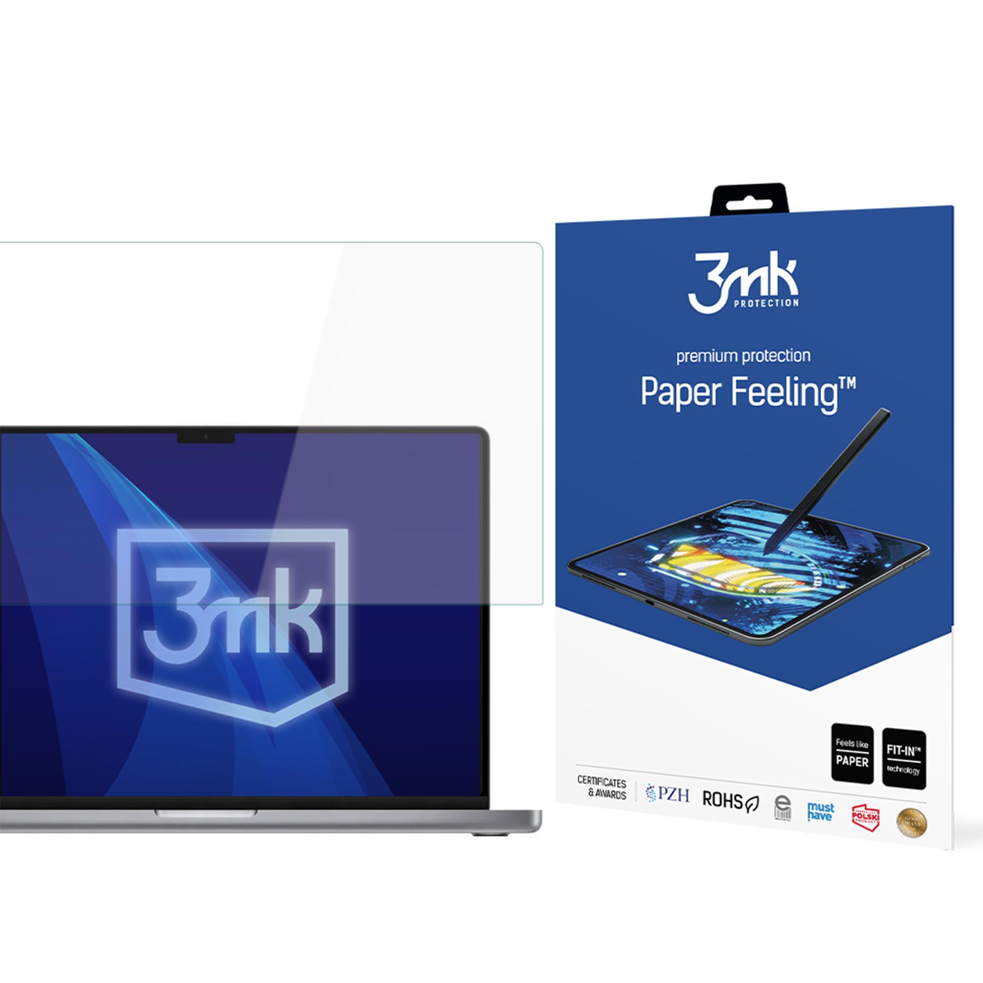 Apple Macbook Pro 16 M1/M2/M3/M4/M5 – 3mk Paper Feeling (kuni 17") arvuti ekraanikaitse