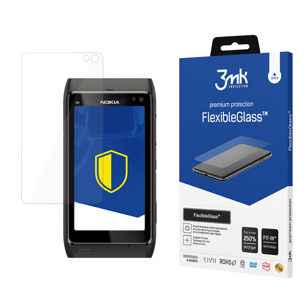 Nokia N8 – 3mk FlexibleGlass telefoni ekraanikaitse