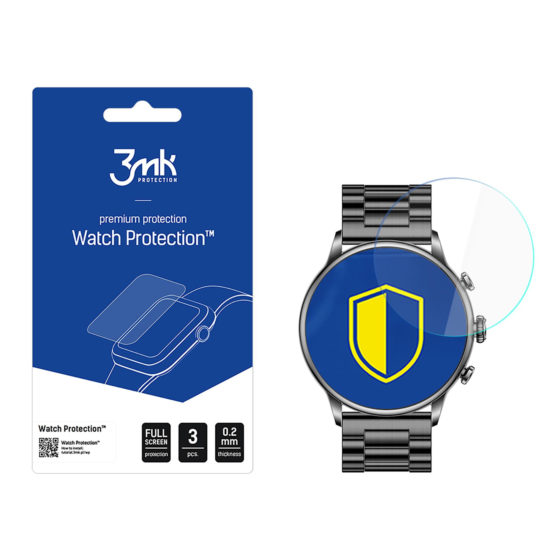 myPhone Watch Elegant 2 – 3mk Watch Protection ARC nutikella ekraanikaitse