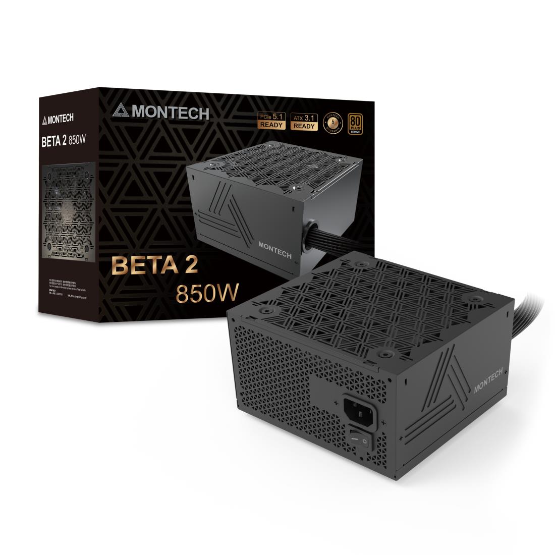 Montech Beta 2 BETA2850W ATX arvuti toiteplokk, 850 W, 100–240 V