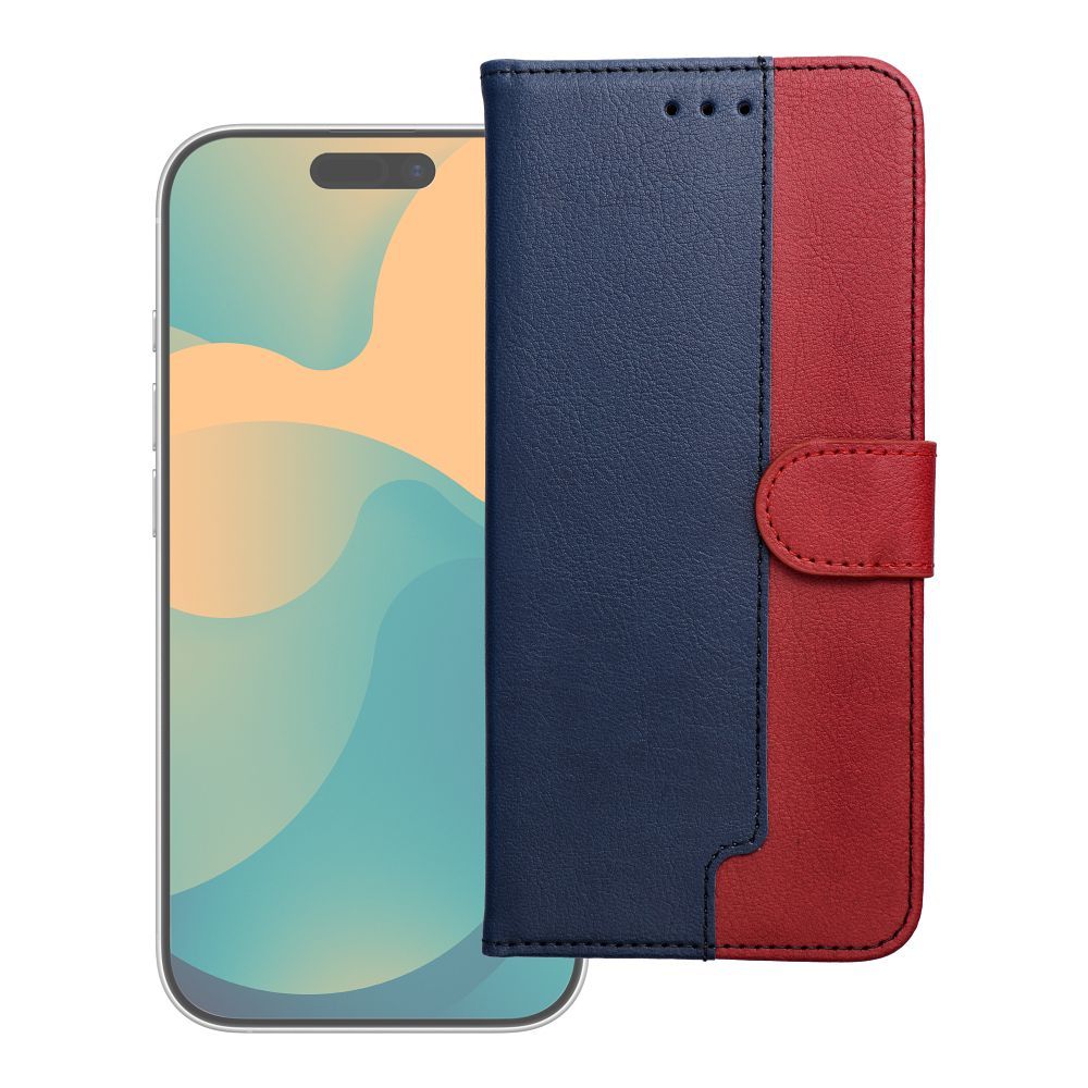 Tumesinine ja punane Split Book klappümbris Motorola Moto G17 Power telefonile