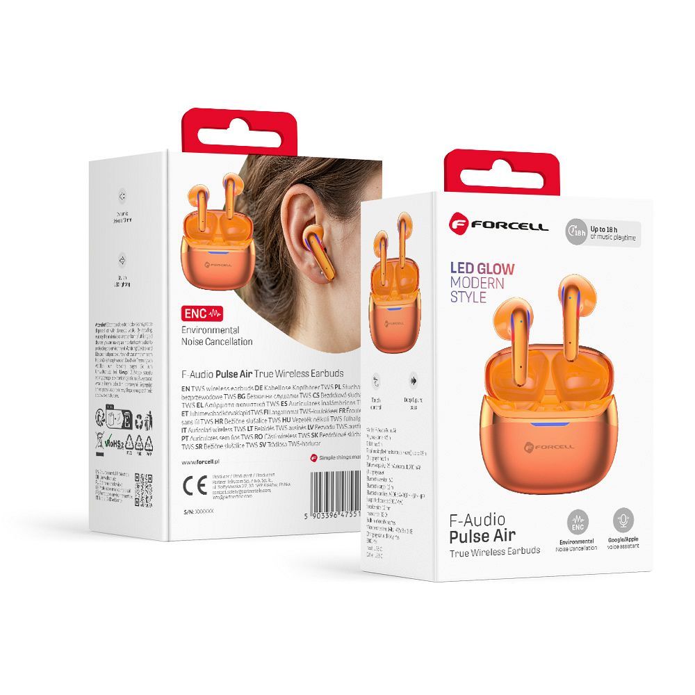 Forcell F-Audio Pulse Air ENC TWS juhtmevabad nööpkuularid – kuldsed