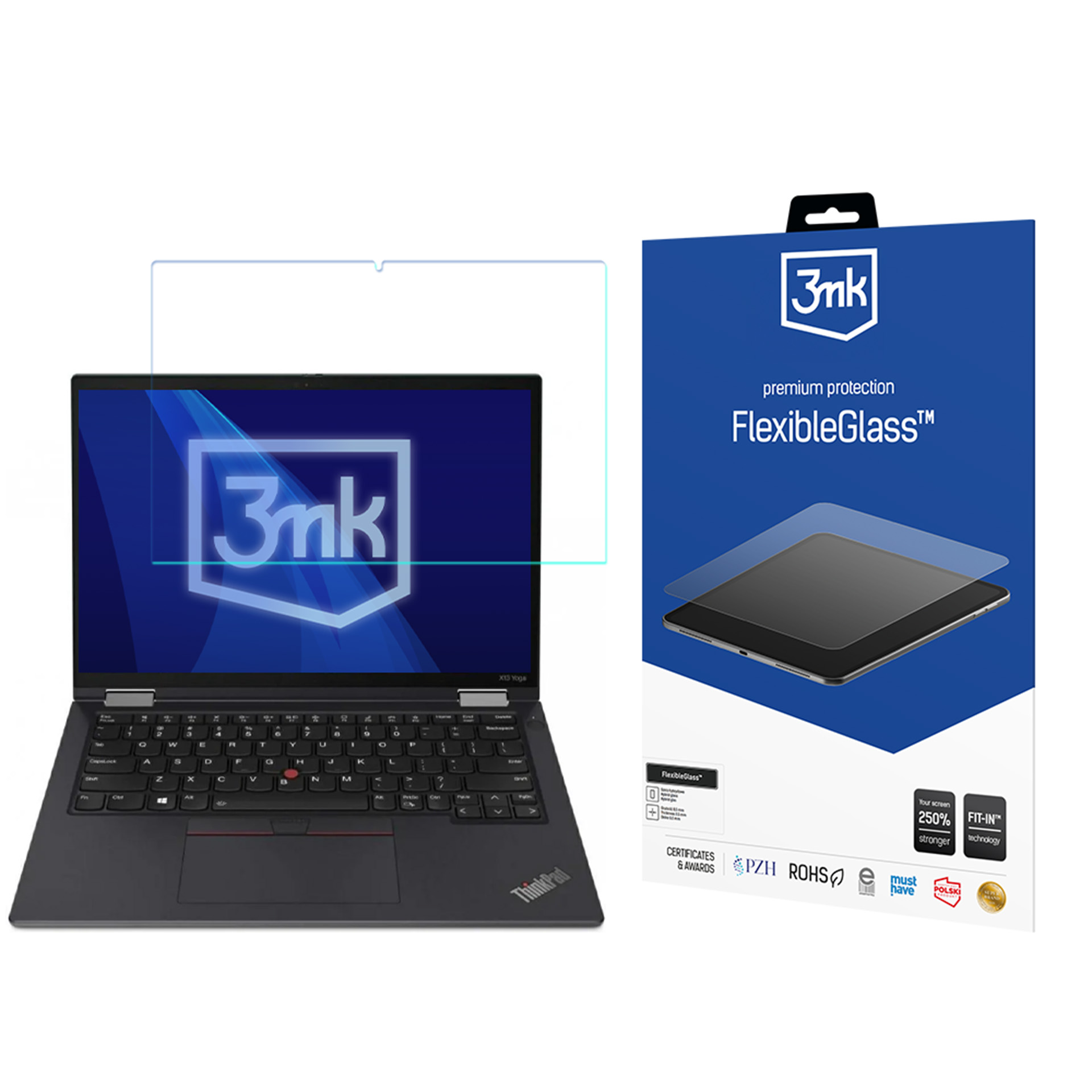 Lenovo ThinkPad X13 Yoga Gen 2 (20W8) – 3mk FlexibleGlass (kuni 15") arvuti ekraanikaitse