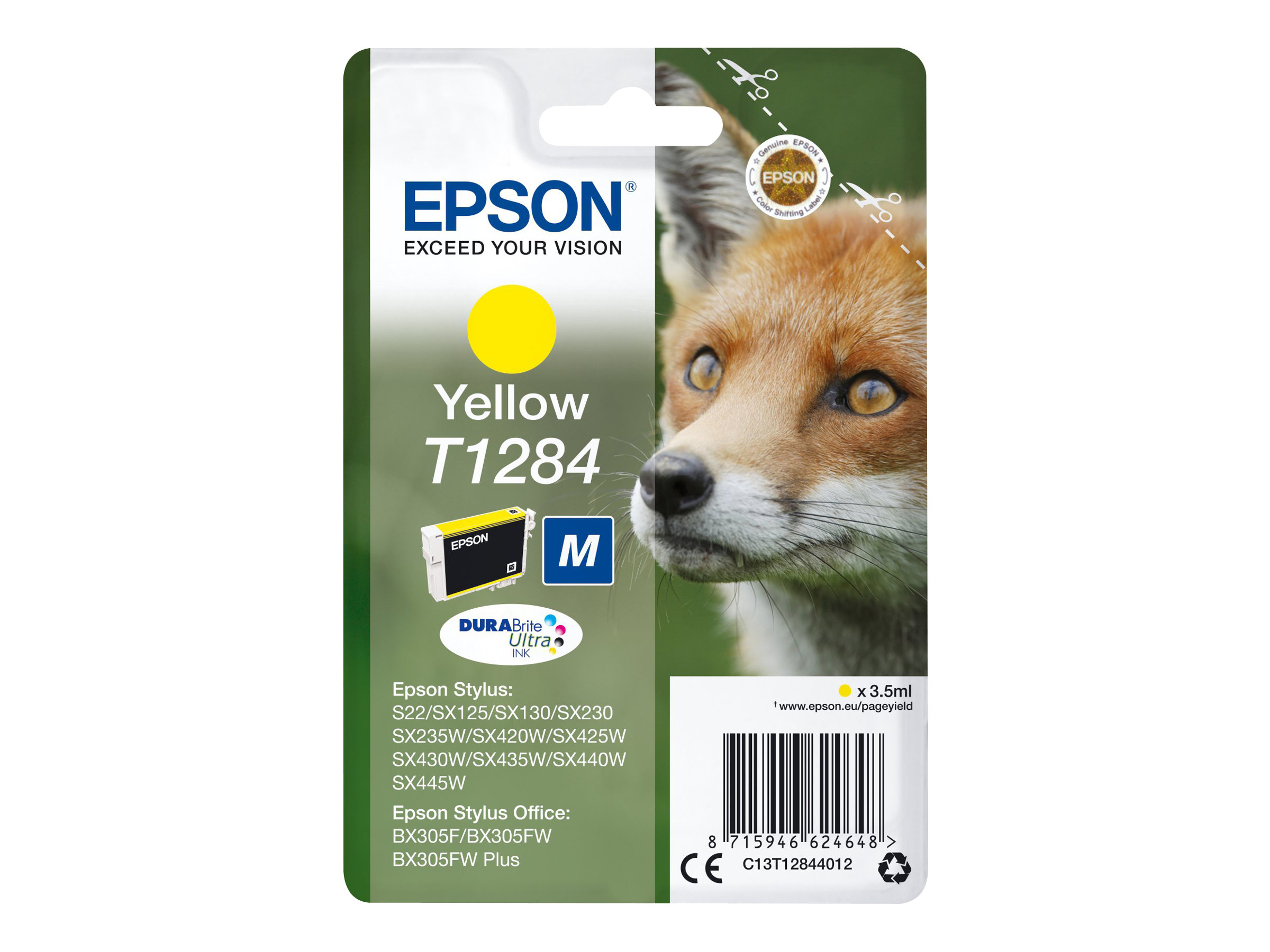 Epson T1284 3.5 ml tindikassett, kollane