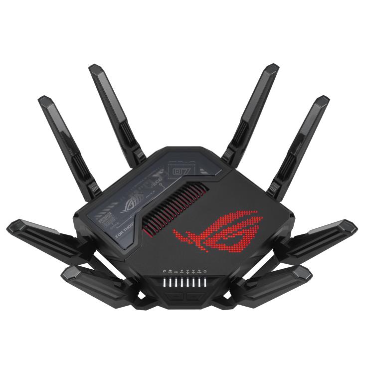 ASUS ROG Rapture GT-BE98 Wi-Fi 7 (802.11be) Data speed 11529 Mbit/s Ethernet WAN Yes Ethernet LAN Yes 6xLAN ports USB port Yes GT-BE98 (Wireless Router)