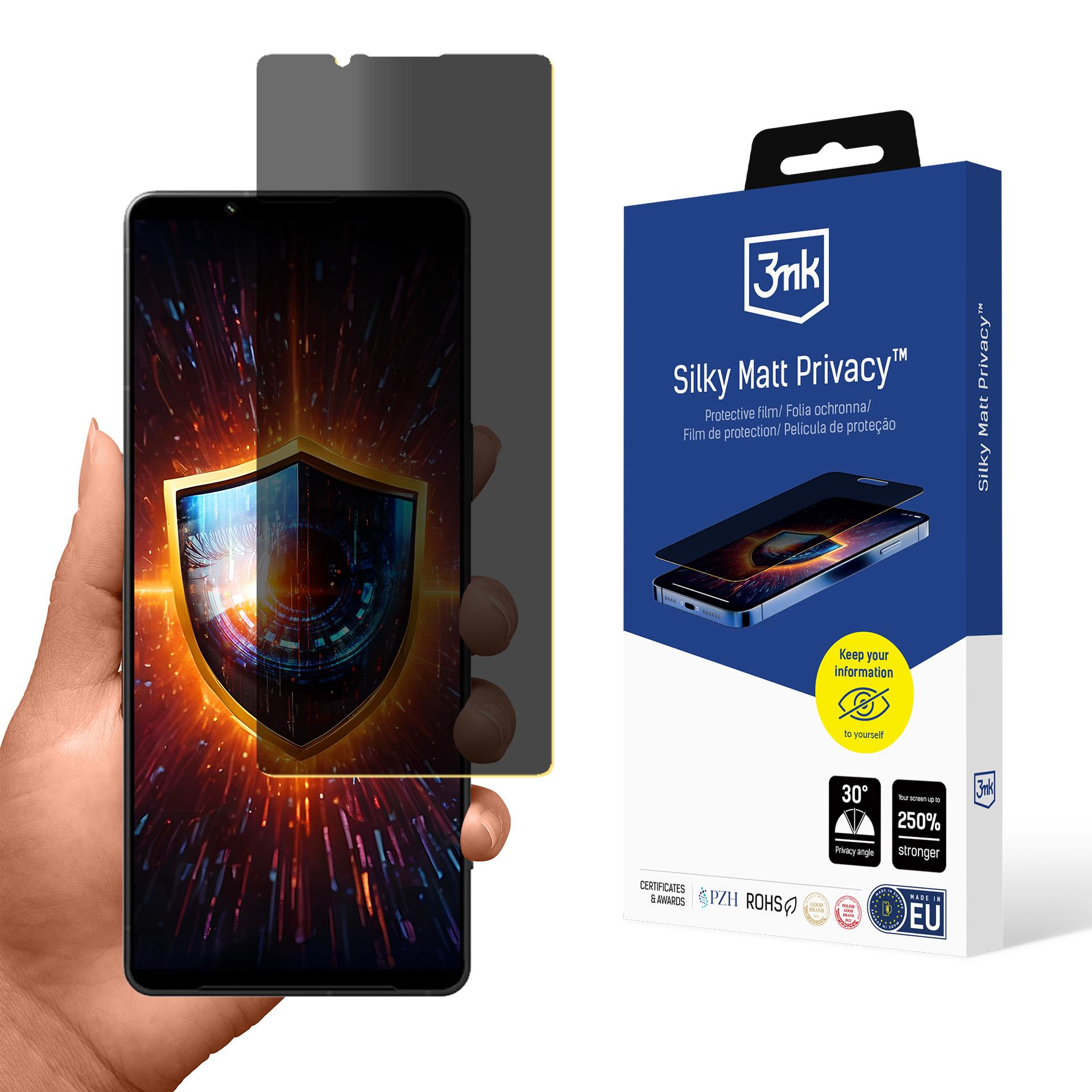 Sony Xperia 1 V – 3mk Silky Matt Privacy privaatsusfilter