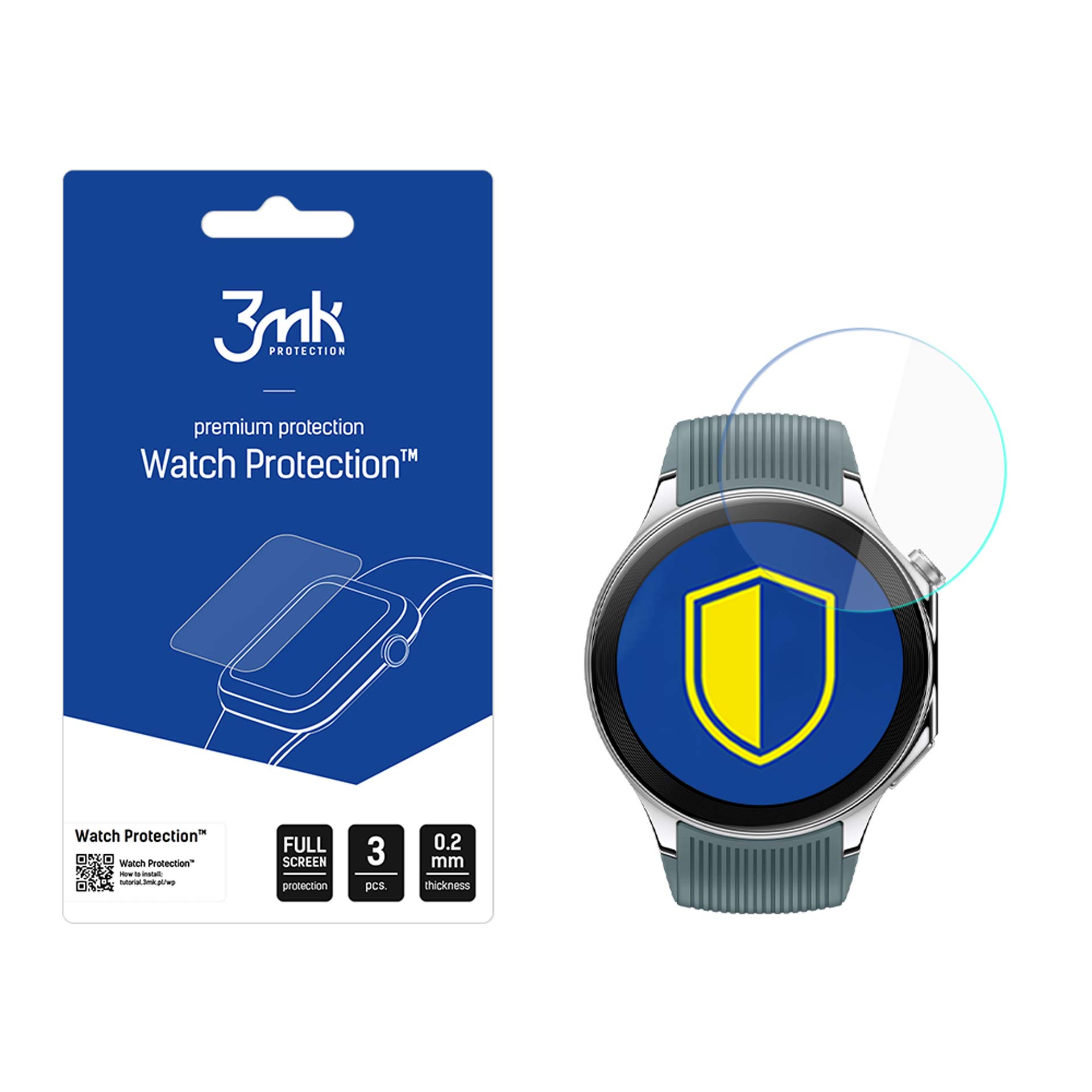 OnePlus Watch 2 – 3mk Watch Protection ARC nutikella ekraanikaitse