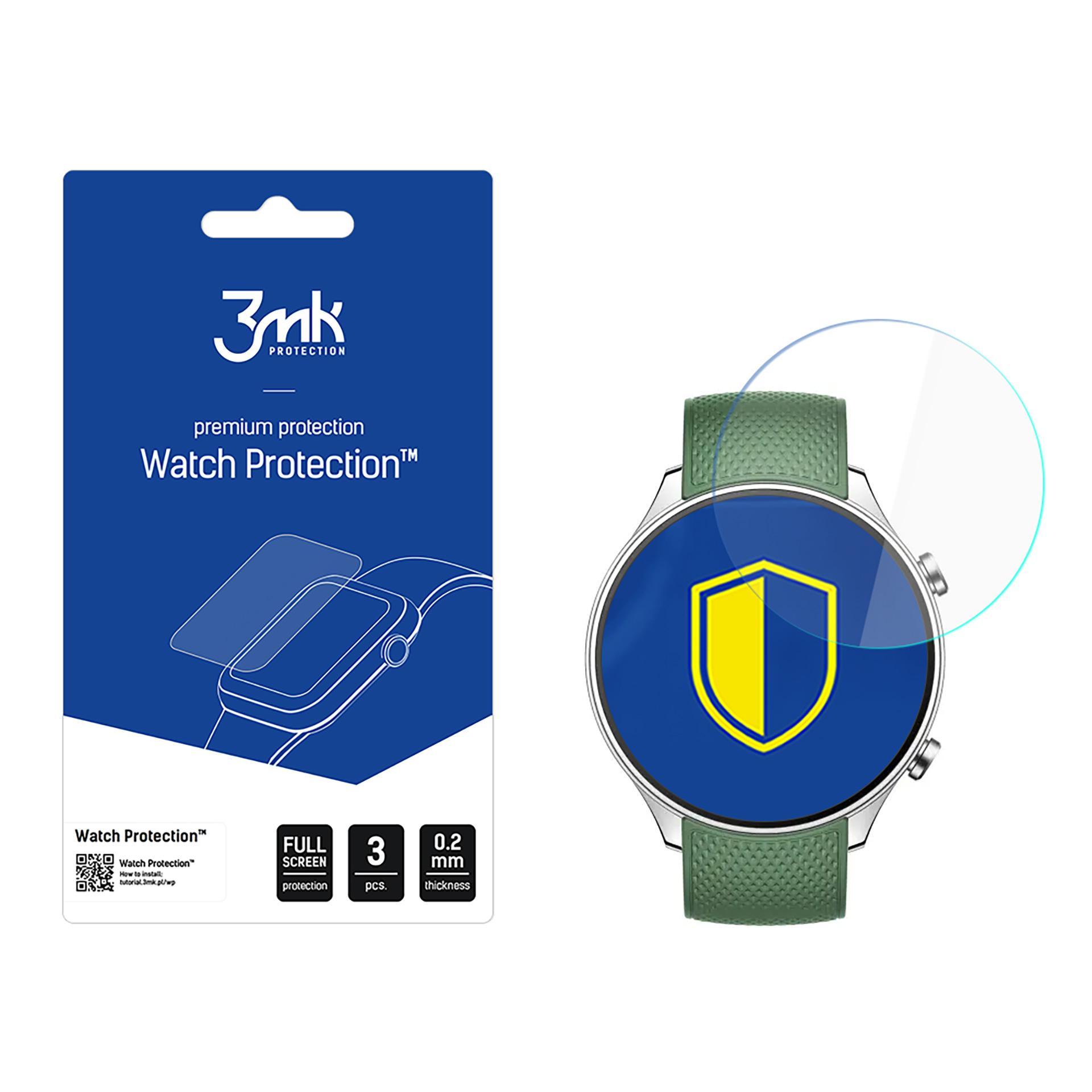 Smartwatch Ekraanikaitse Glass 3mk Watch Protection FlexibleGlass jaoks OnePlus 2R