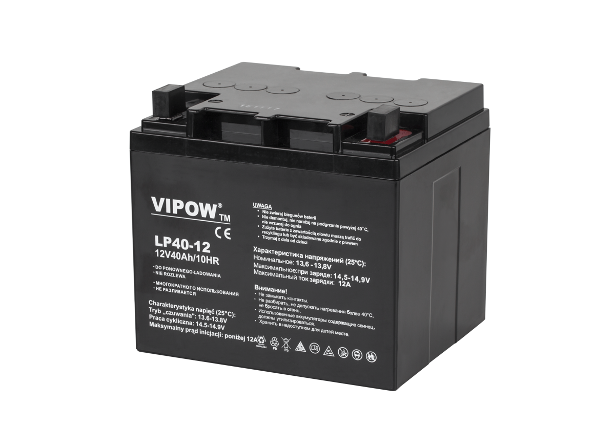 VIPOW geeliaku, 12 V, 40 Ah