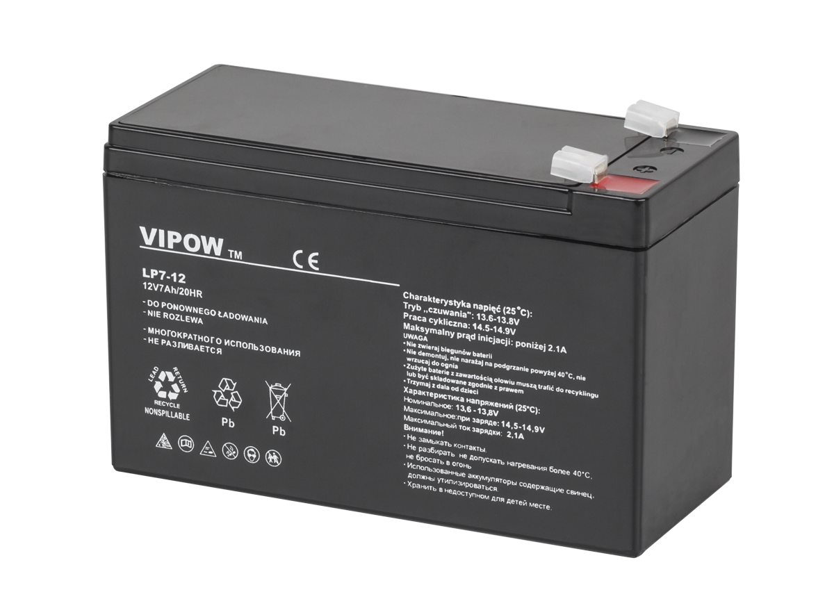 VIPOW geeliaku, 12 V, 7 Ah