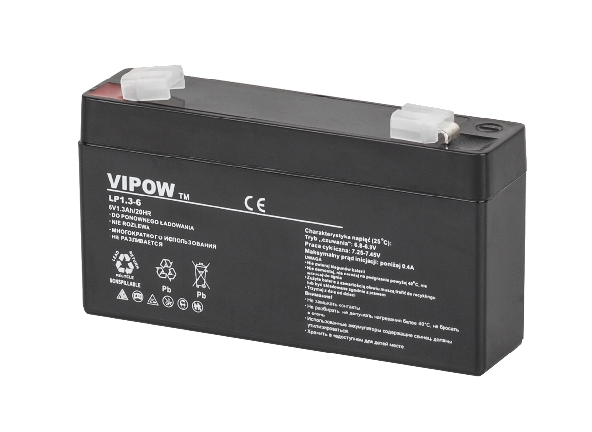 VIPOW geeliaku, 6 V, 1,3 Ah