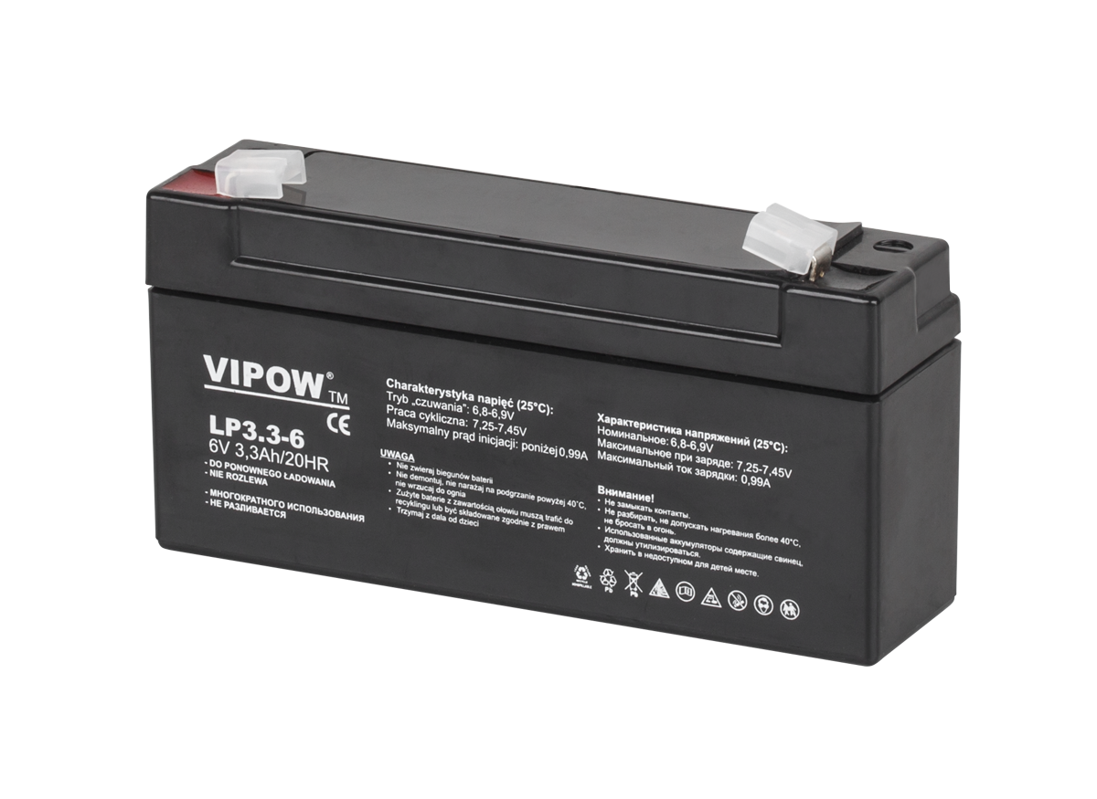 VIPOW geeliaku, 6 V, 3,3 Ah