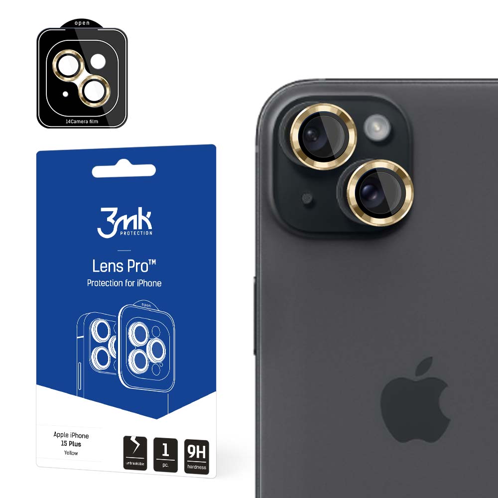 Apple iPhone 15 Plus - 3mk Lens Protection Pro kollane