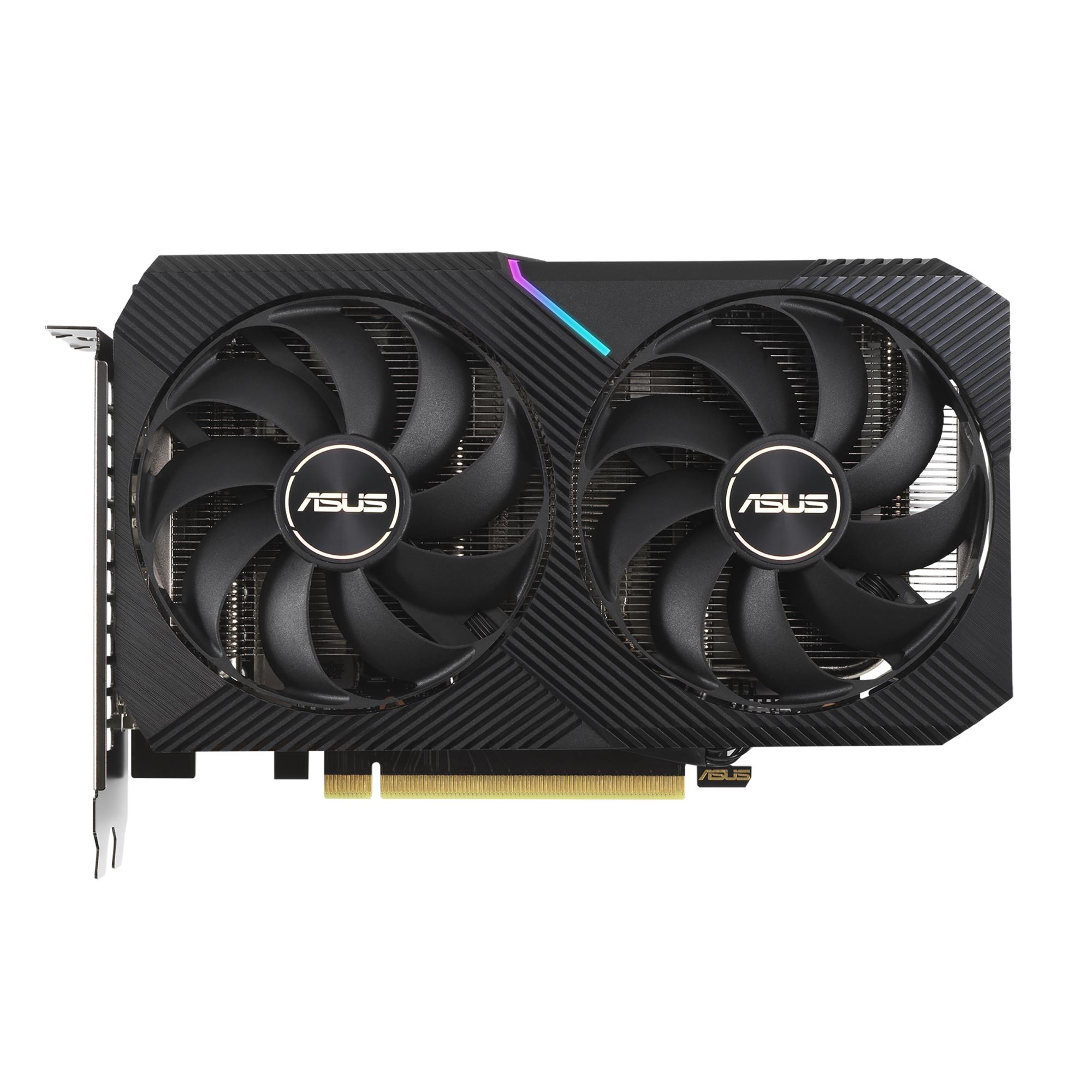 ASUS NVIDIA GeForce RTX 3060 graafikakaart, 12 GB GDDR6, 192 bit, PCIe 4.0 x16, GPU 1837 MHz, 1× HDMI, 3× DisplayPort, DUAL-RTX3060-O12G-V2