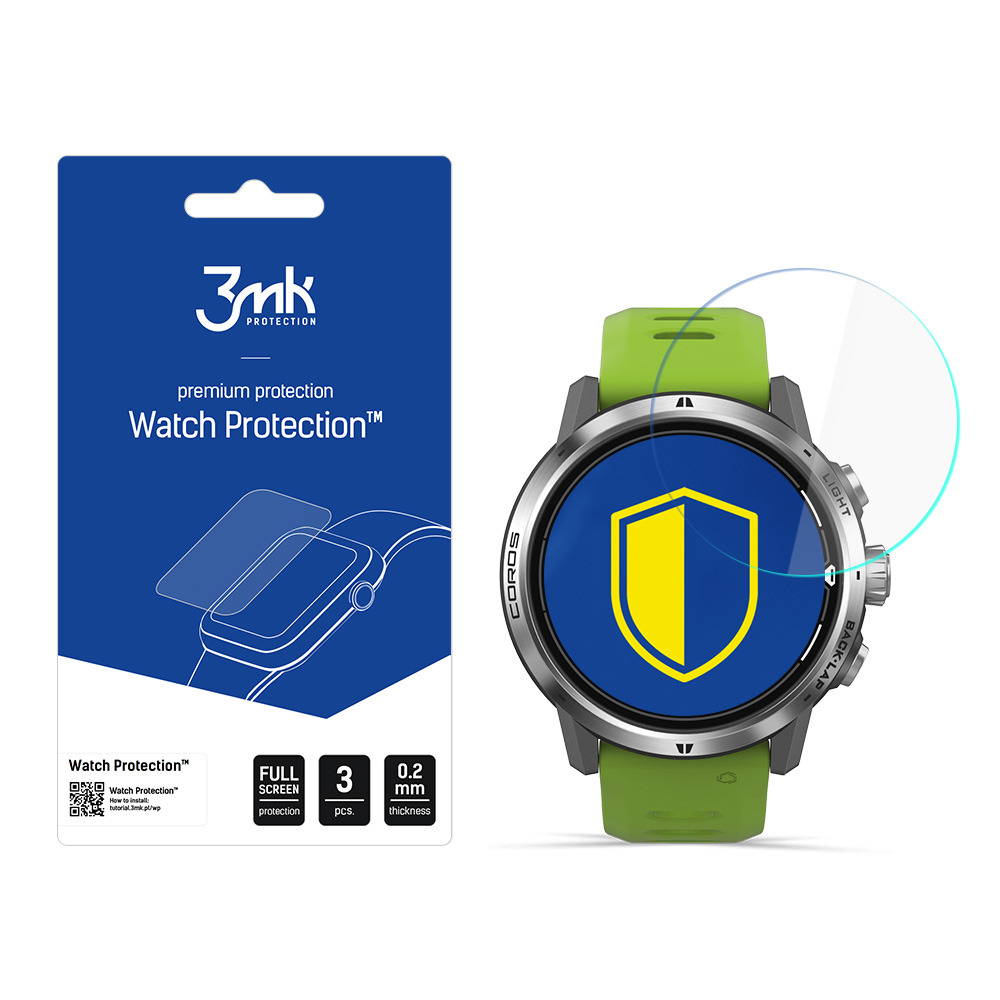 Coros Apex Pro 46 mm – 3mk Watch Protection FlexibleGlass nutikella ekraanikaitse