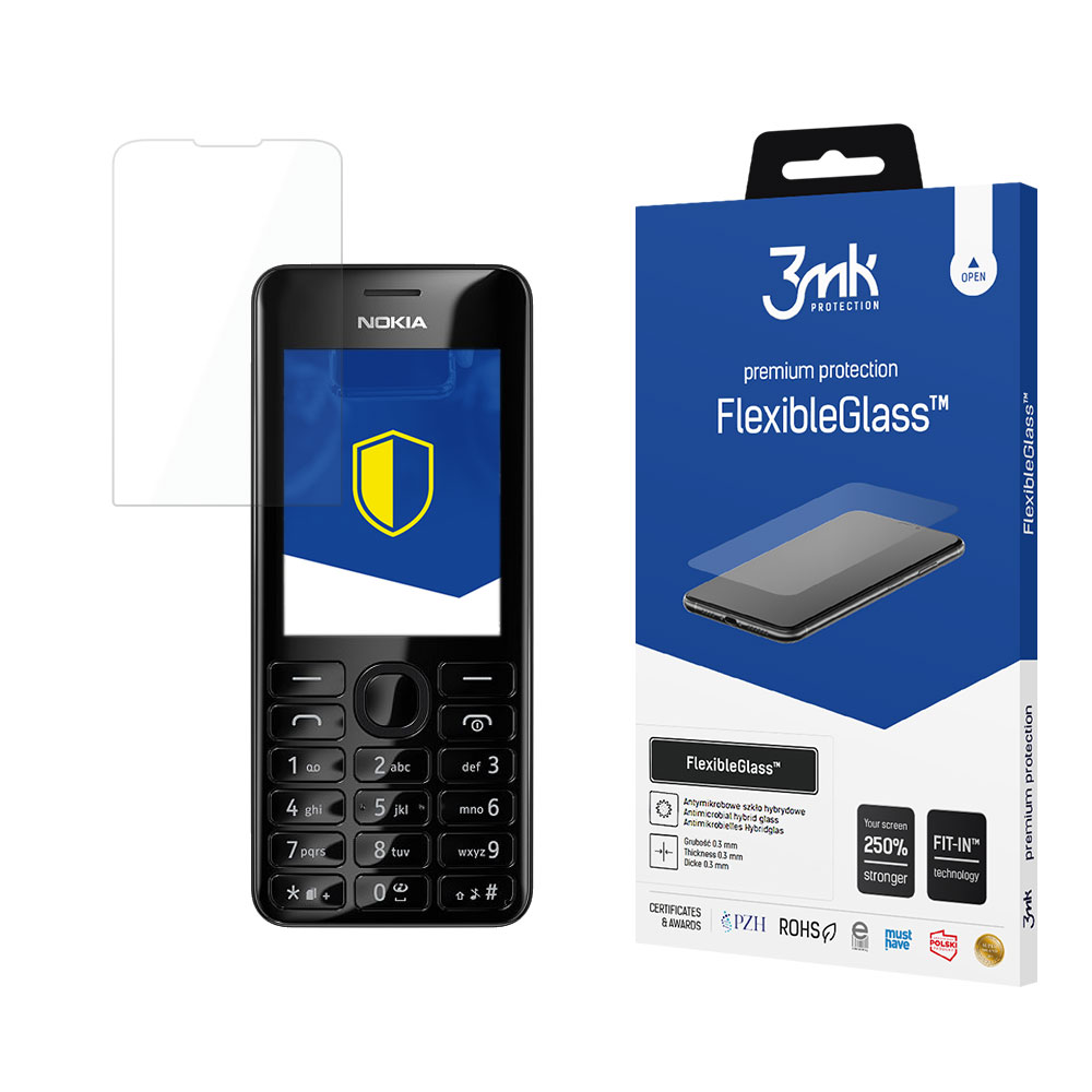Nokia 206 – 3mk FlexibleGlass telefoni ekraanikaitse