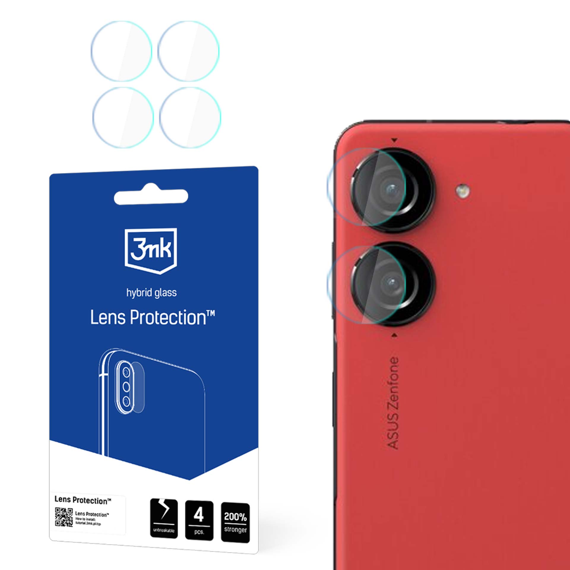 Hübriidklaas jaoks camera lens 3mk Lens Protection jaoks Asus Zenfone 10
