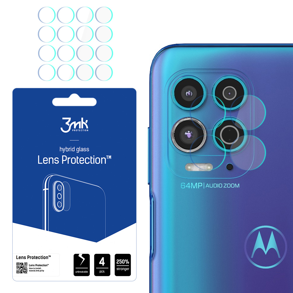 hübriidklaas 3MK FLEXIBLE GLASS LENS MOTOROLA MOTO G100 5G kaamerale 4 tk..