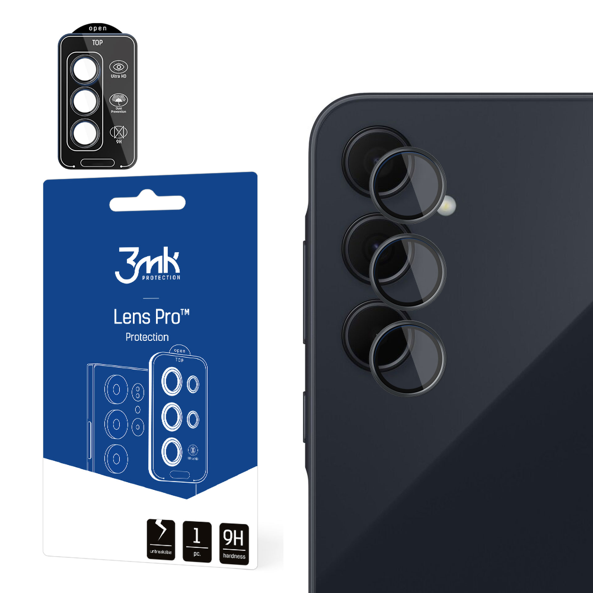 3mk Lens Protection Pro must Camera Cover jaoks Samsung Galaxy A55 5G - with must Frame