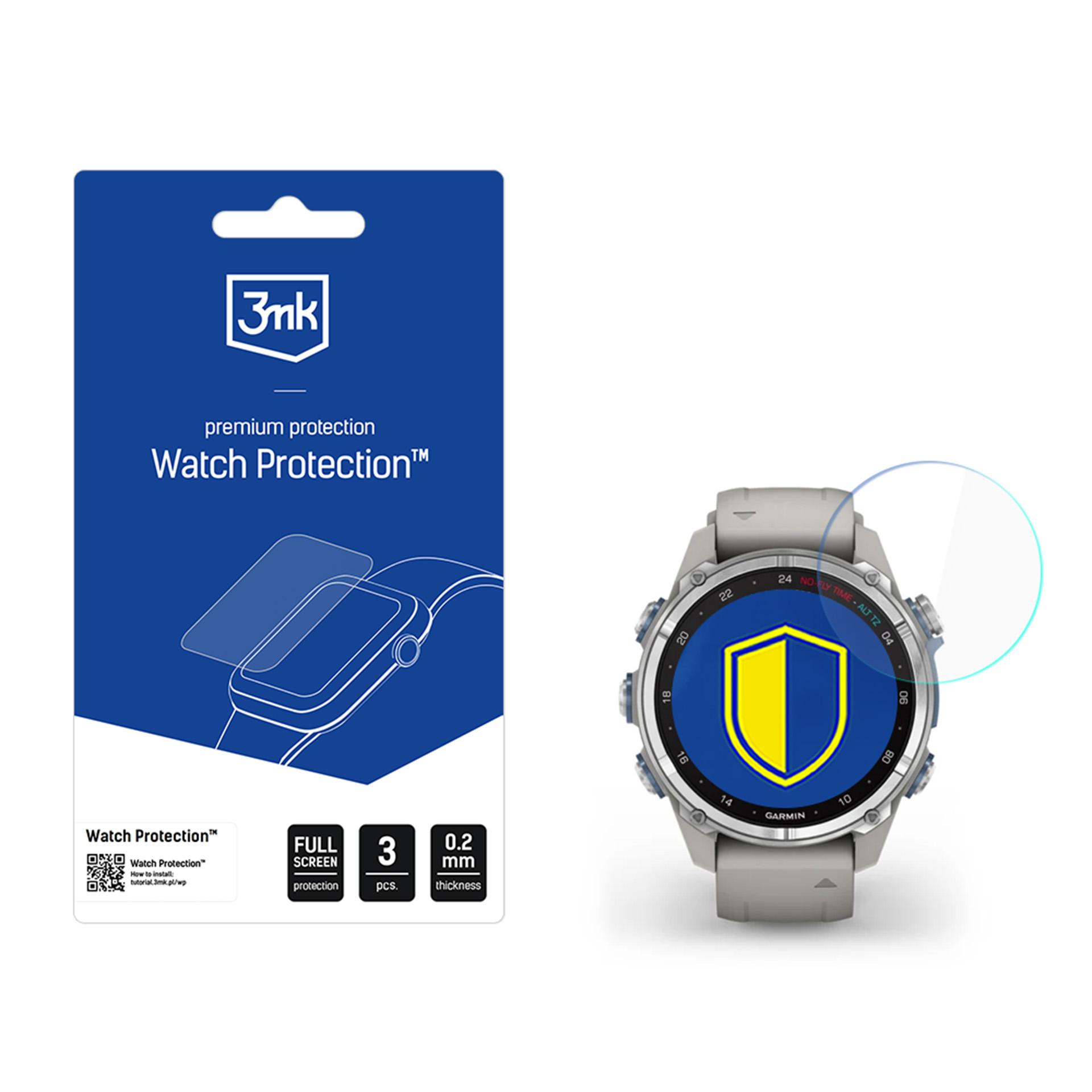 Smartwatch Ekraanikaitse 3mk Watch Protection FlexibleGlass jaoks Garmin Descent Mk3 / Mk3i (43mm)