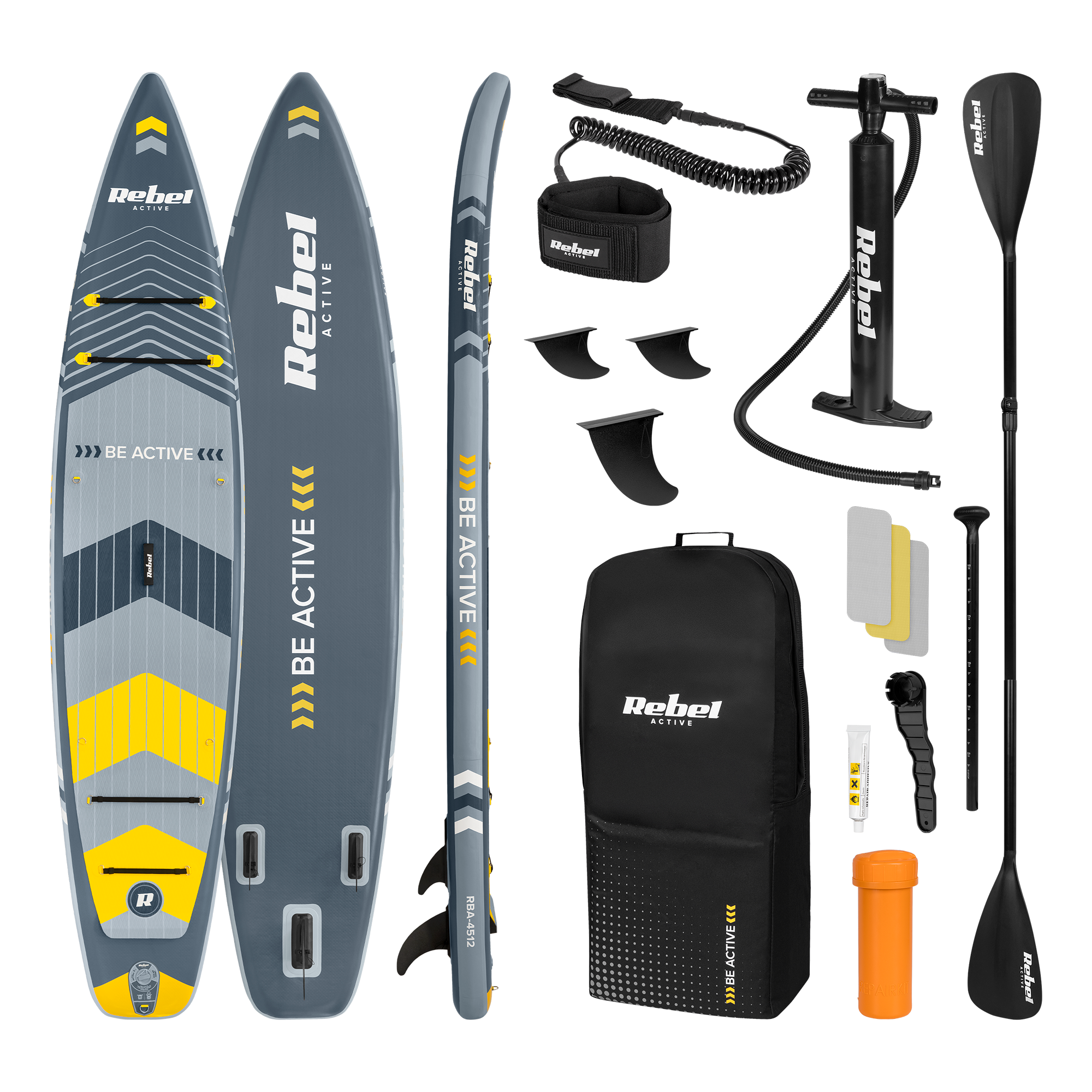 REBEL ACTIVE PRO Touring SUP-laua komplekt, 381 x 81 x 15 cm