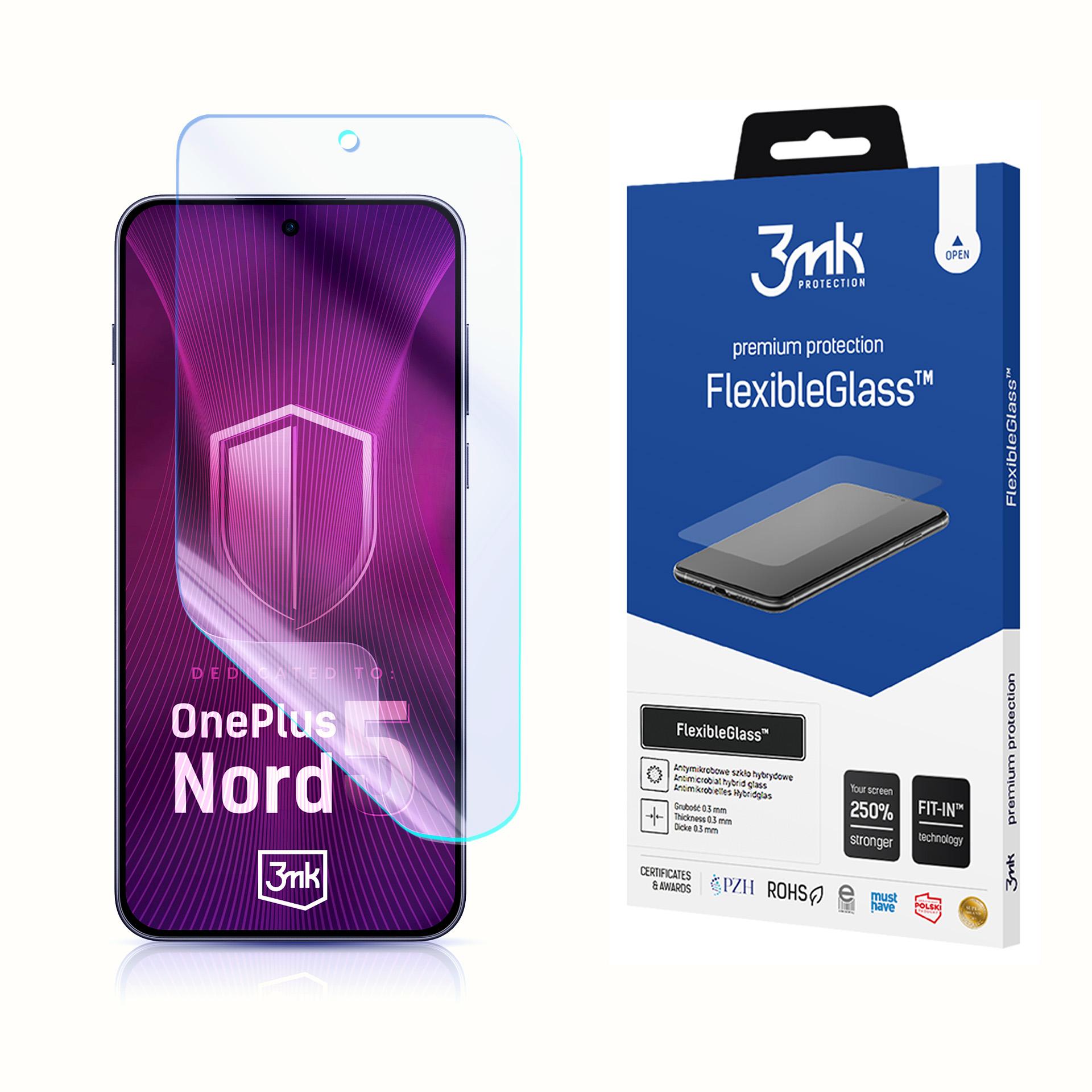 3mk FlexibleGlass Hybrid Glass jaoks OnePlus Nord 5