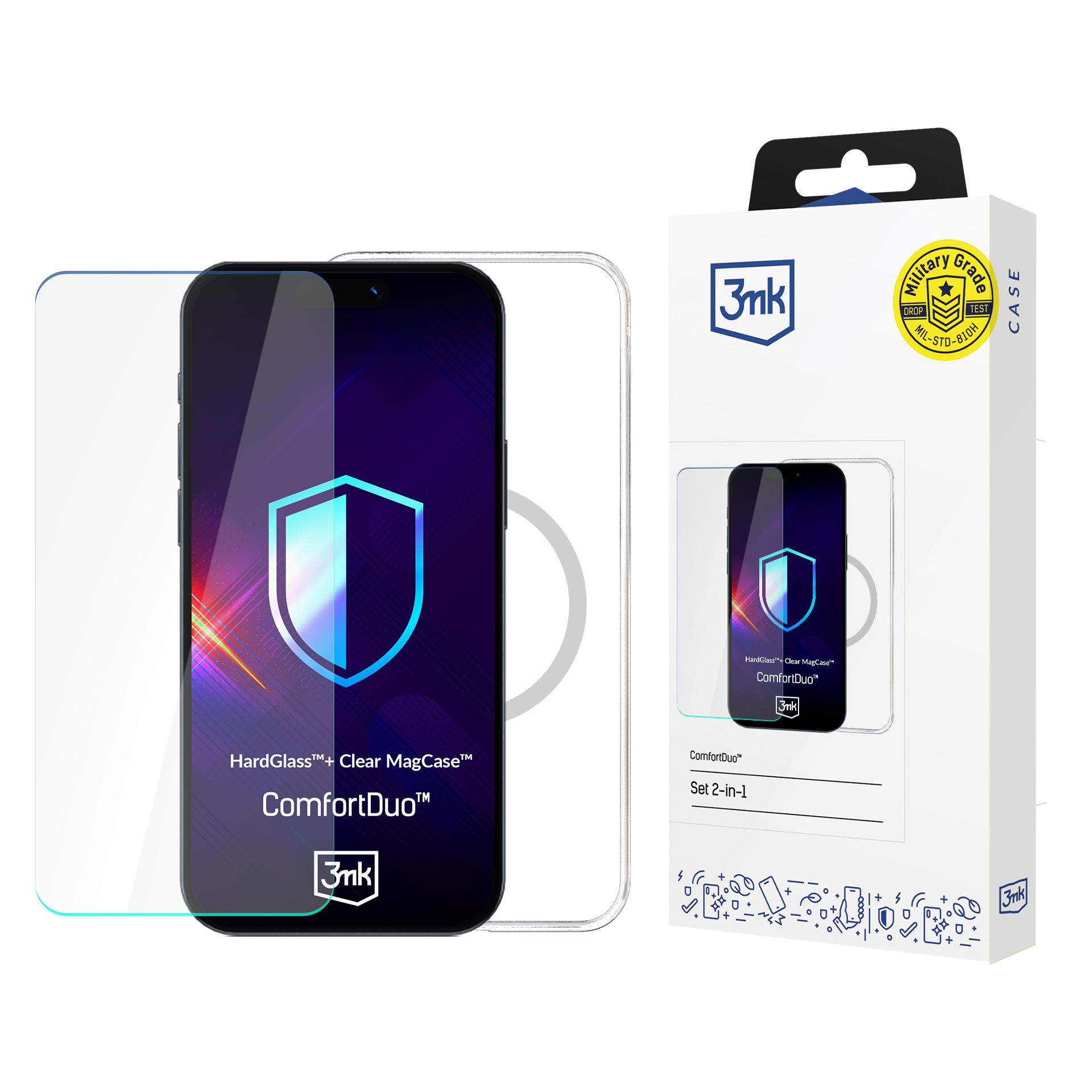 Samsung Galaxy S25+ – 3mk ComfortDuo Clear MagCase telefoniümbris