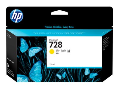 HP 728 DesignJet originaaltindikassett (F9J65A), kollane, 130 ml