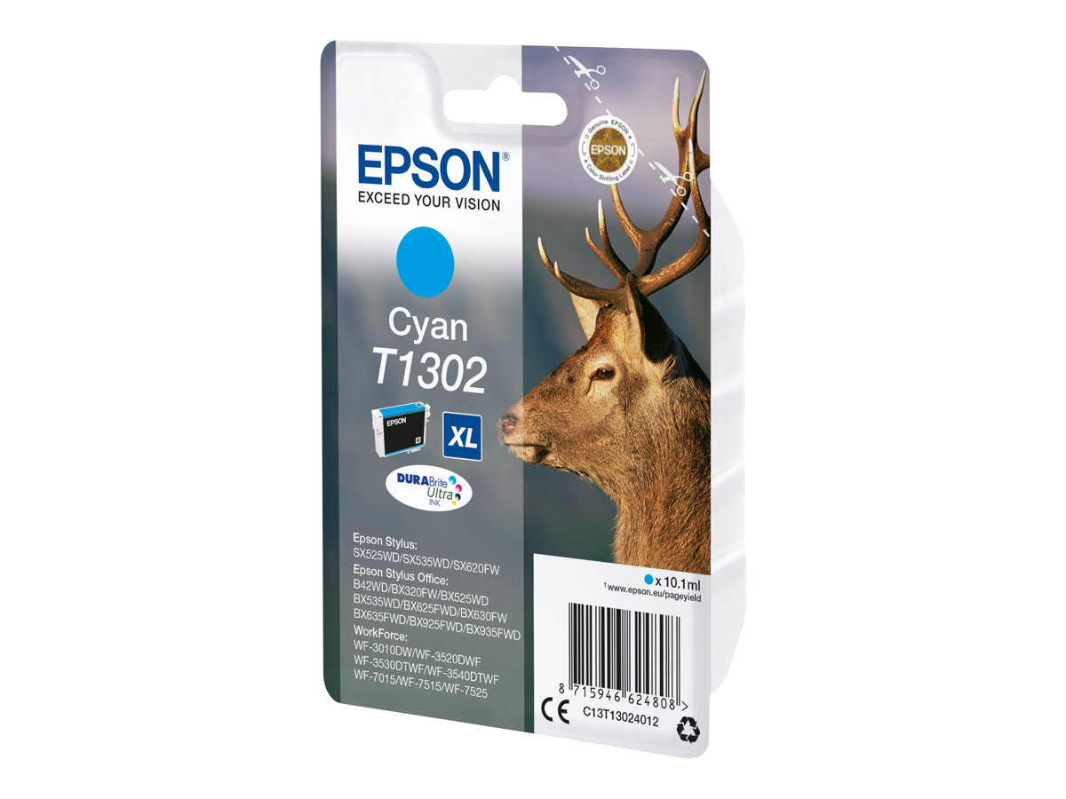 Epson T1302 DURABrite Ultra extra-high-capacity tindikassett, tsüaan, 10.1 ml