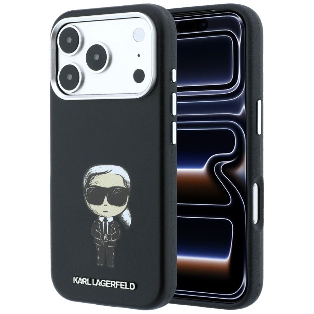 KARL LAGERFELD ümbris mudelile IPHONE 18 Pro/ 17 Pro ühildub MagSafe'iga (Smooth Ikonik Sketch) (värv: must)