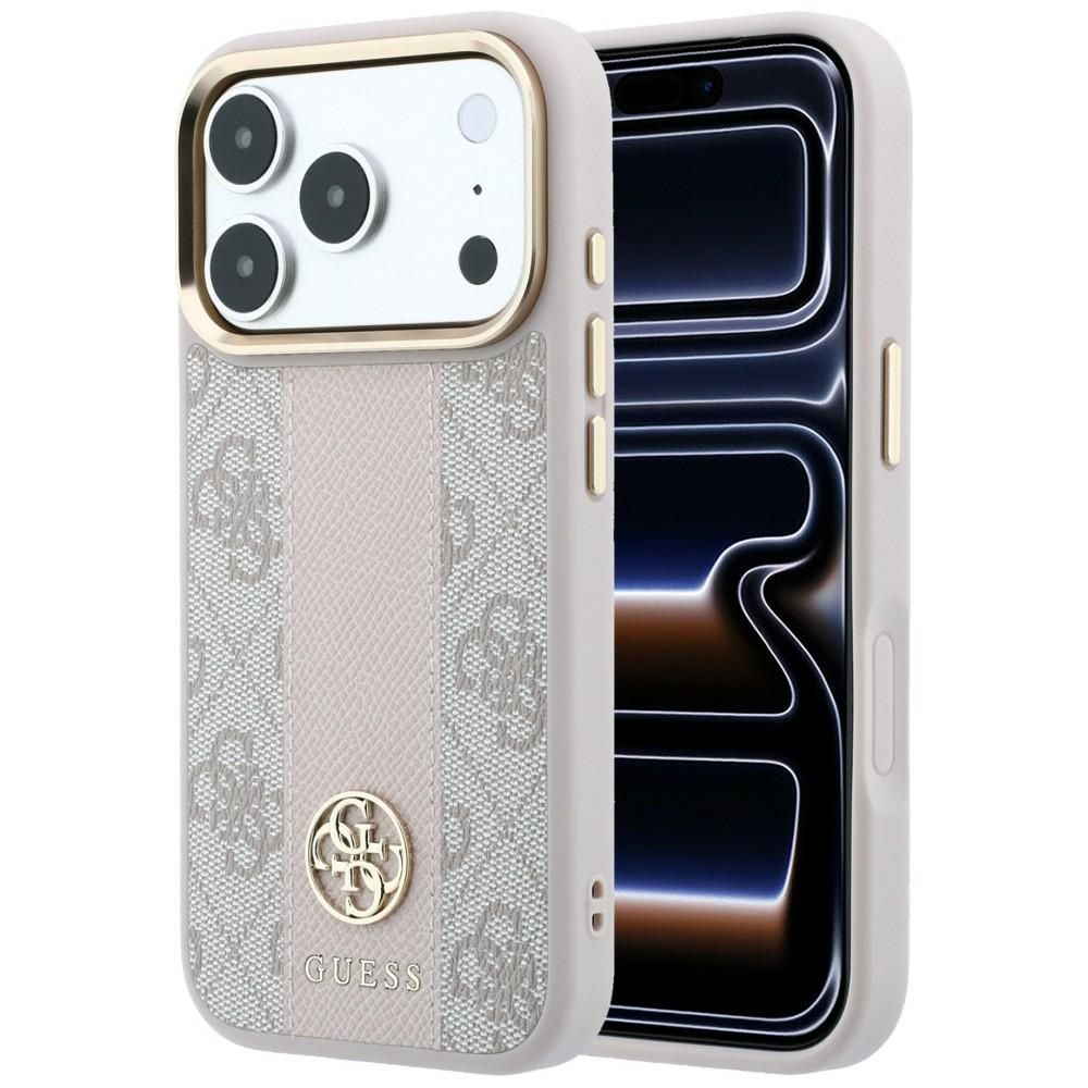 Ümbris mudelile IPHONE 18 Pro/17 Pro ühildub MagSafe'iga (Stripe Round and Classic Logos 4G) (värv: roosa)