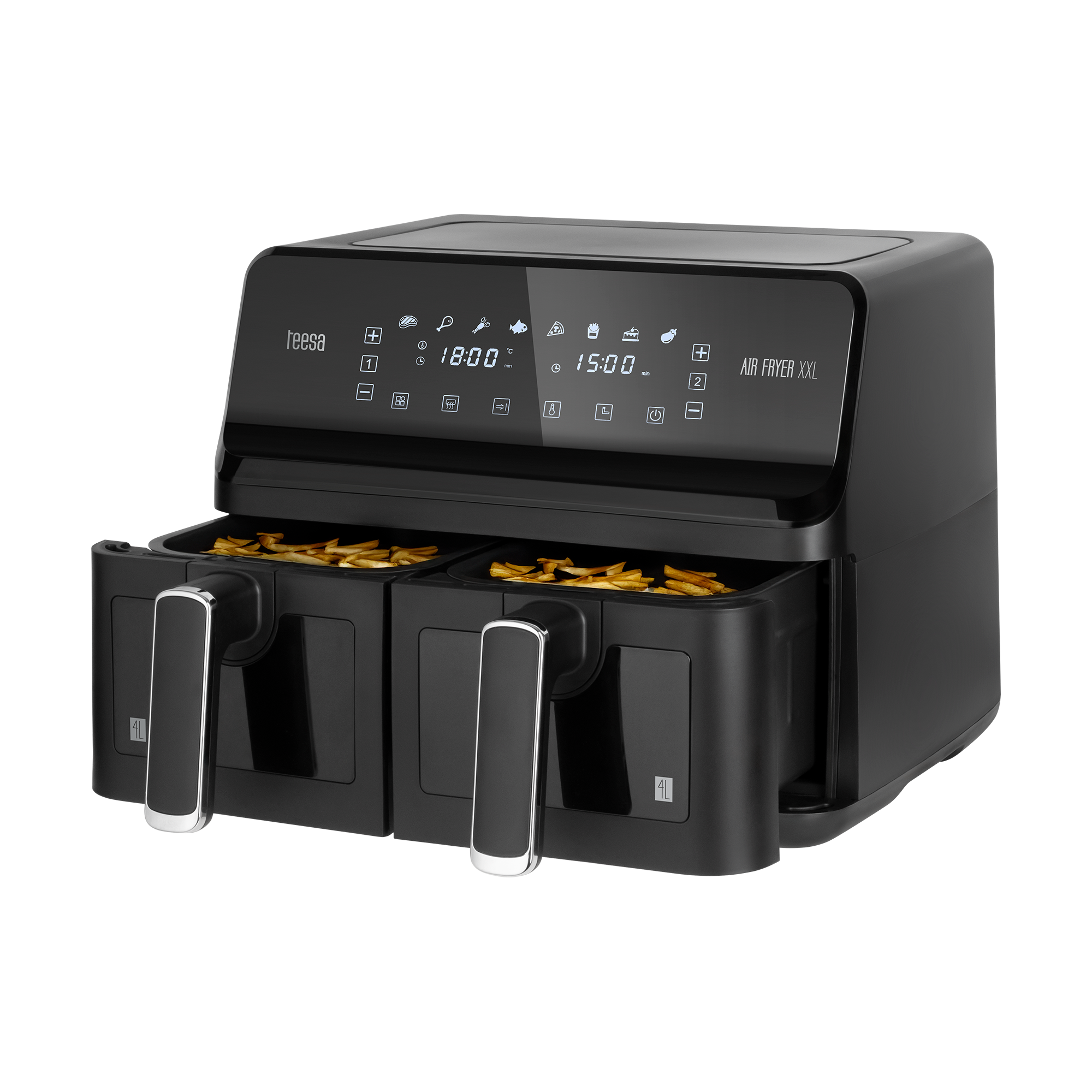 TEESA AIR FRYER DUAL POT XXL kuumaõhufritüür, 8 l, 2700 W