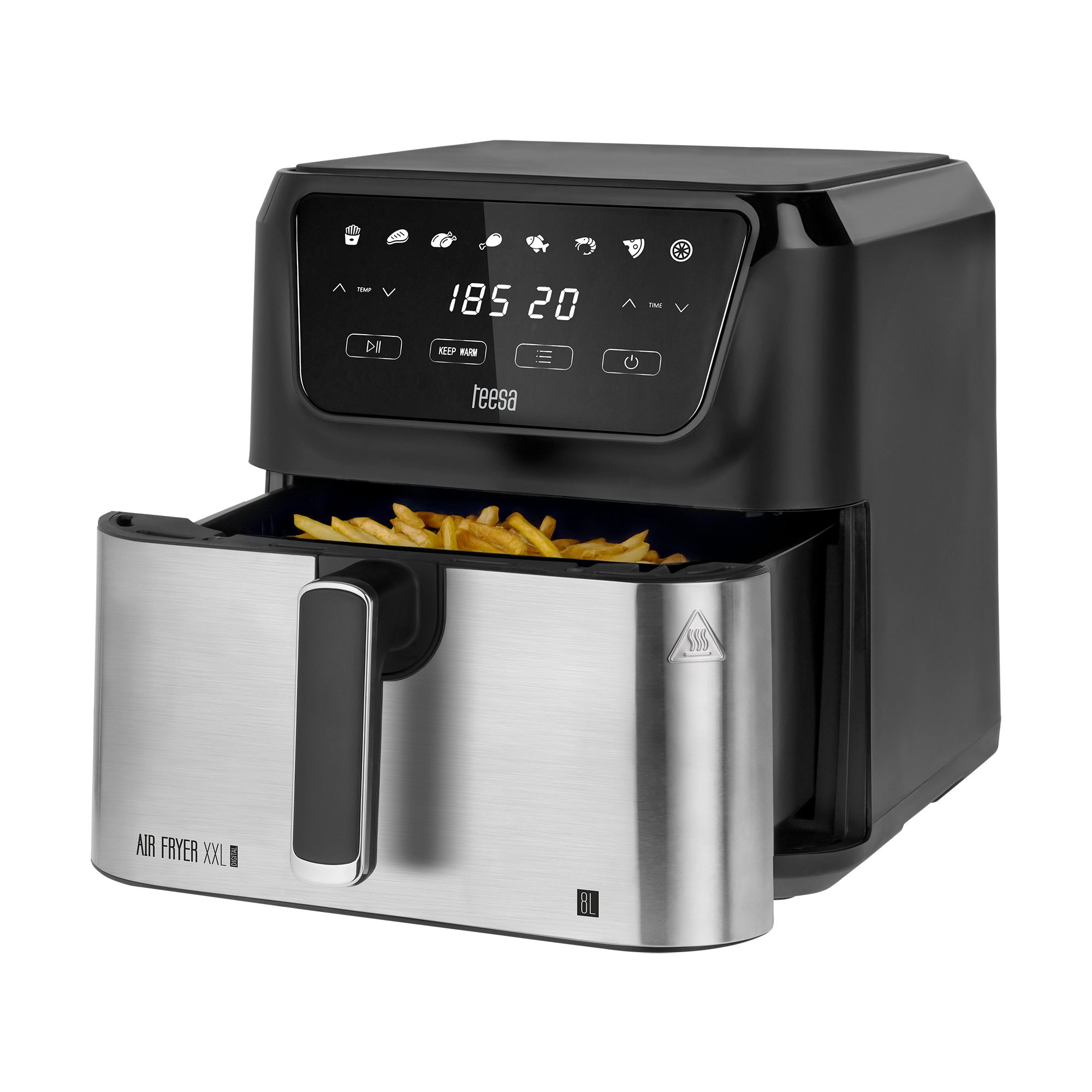 TEESA DIGITAL AIR FRYER XXL kuumaõhufritüür, 8 l, 1700 W, suur anum, programmid, soojashoidmine