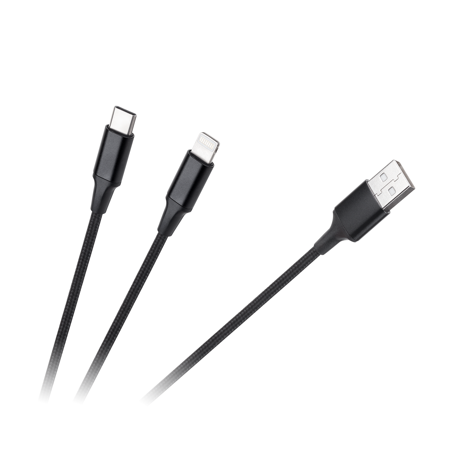 Kaks-ühes USB-A–USB-C/Lightning kaabel, 1 m