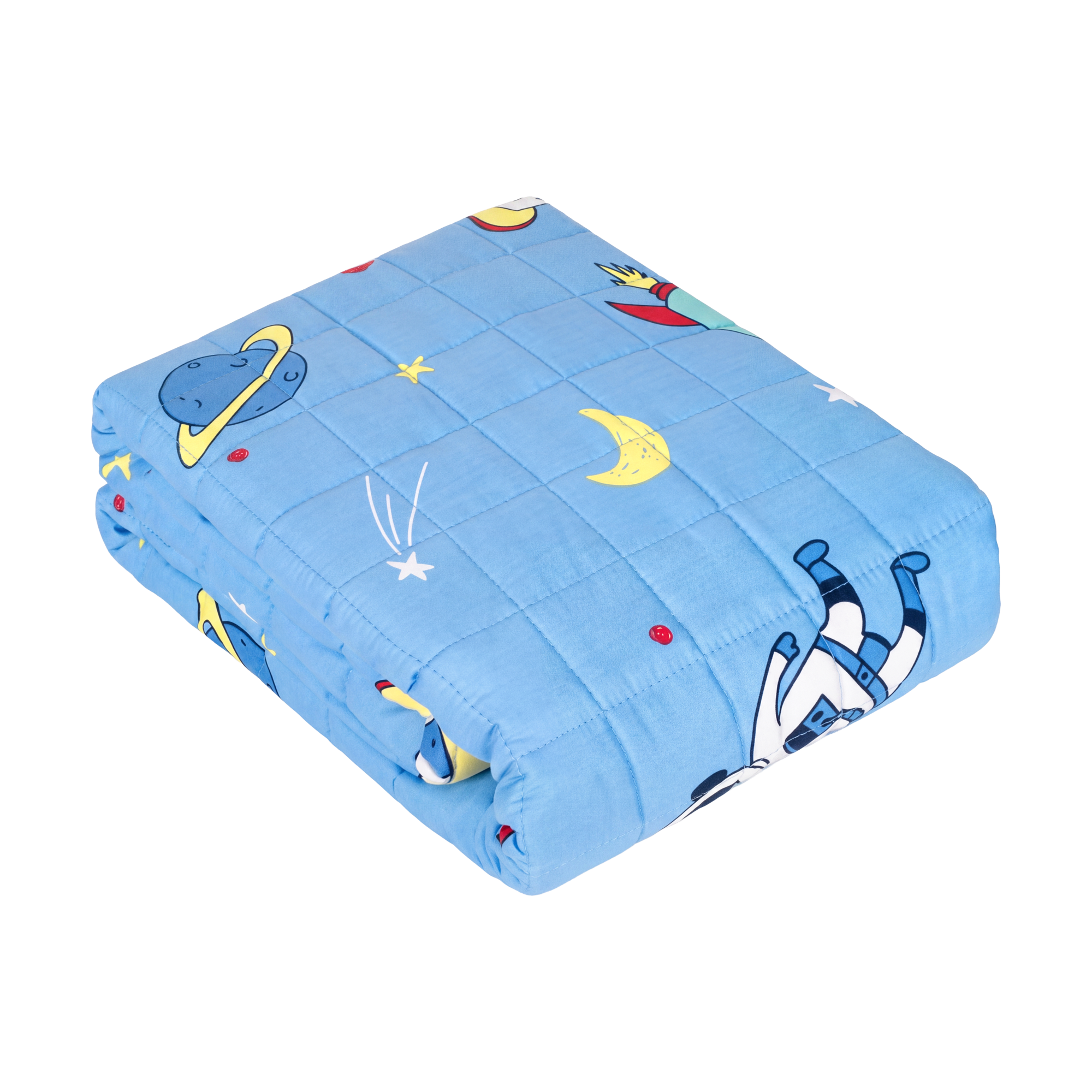 PREMIUM puuvillane raskustekk lastele, 100 x 150 cm, 3 kg, kosmosemustriga