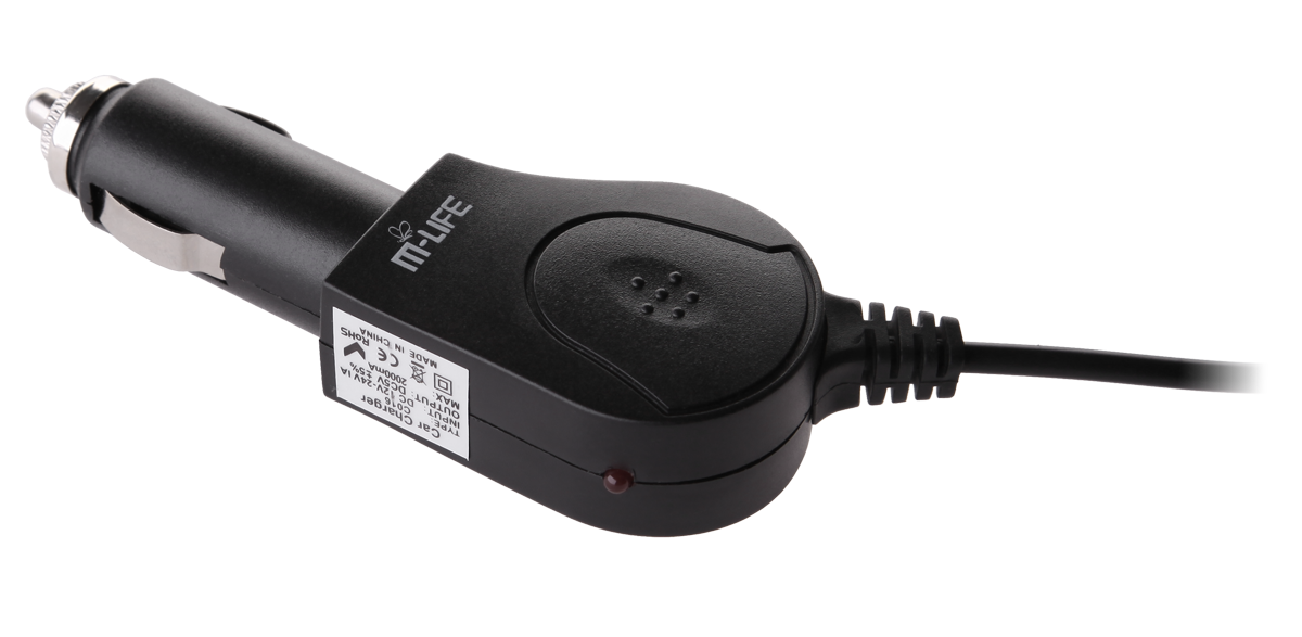 M-LIFE 1,4/3,5 mm DC autolaadija, 2000 mA