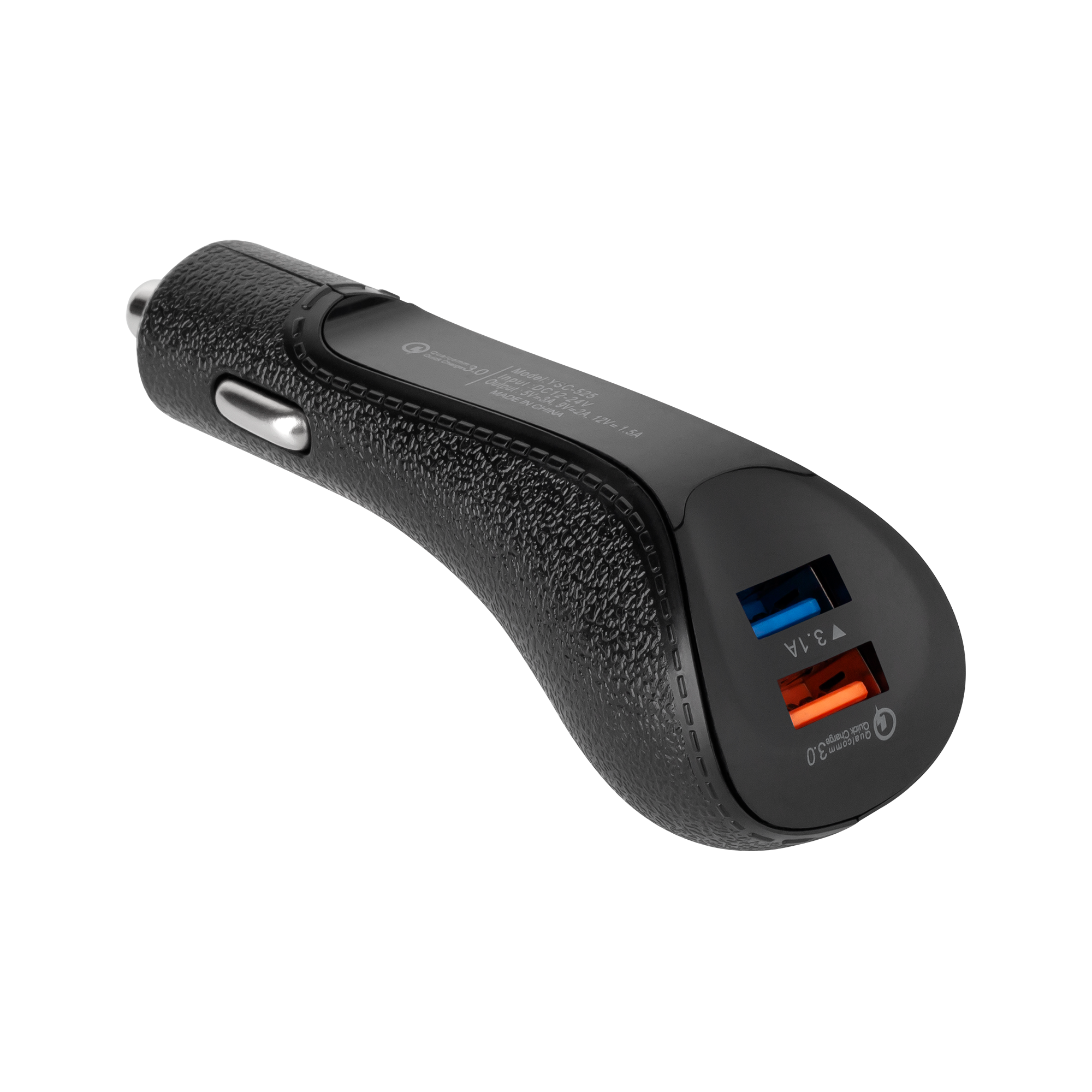 REBEL autolaadija, 2× USB, 5100 mA, 15 W, Quick Charge 3.0